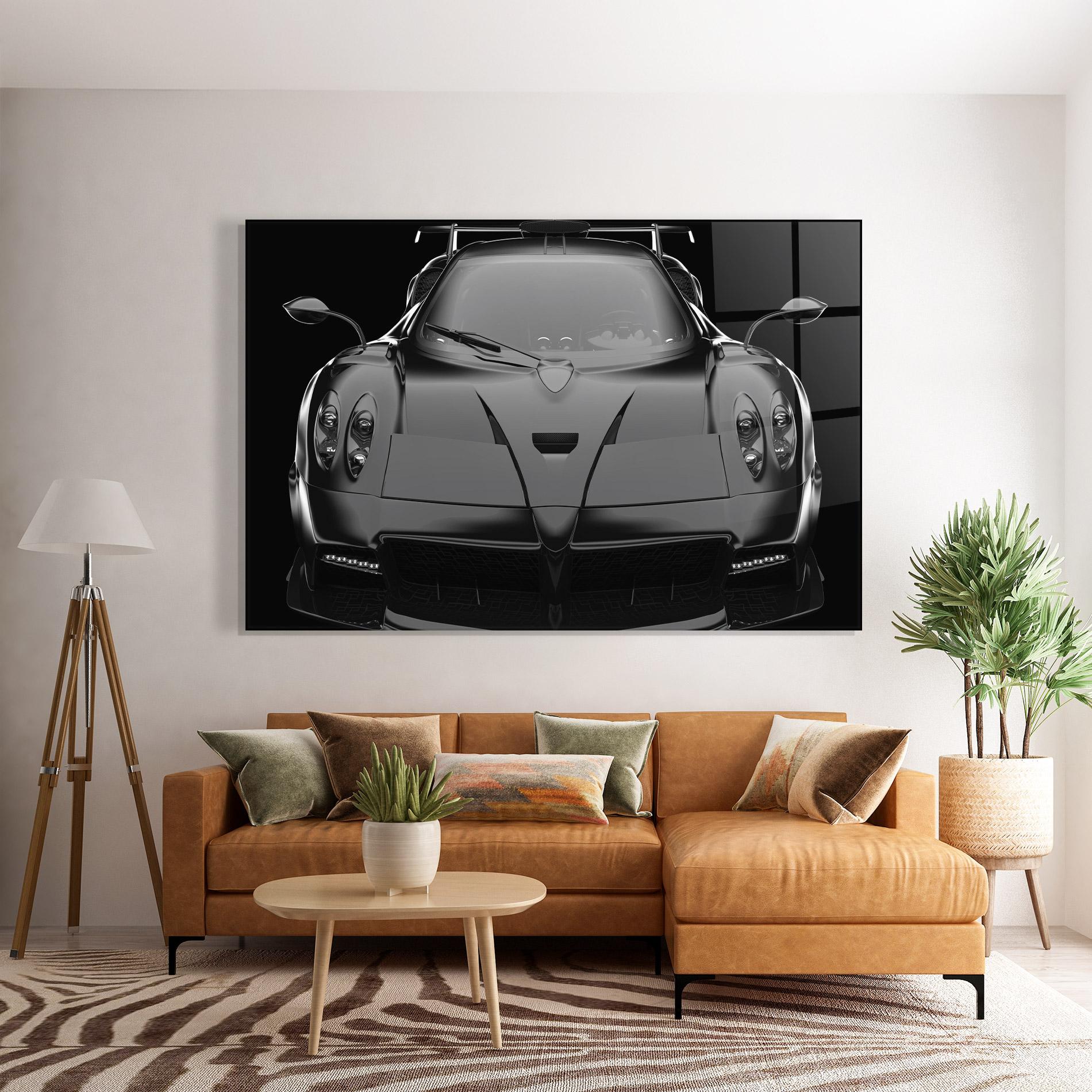 Glasbild Black Matte Pagani mockup 7