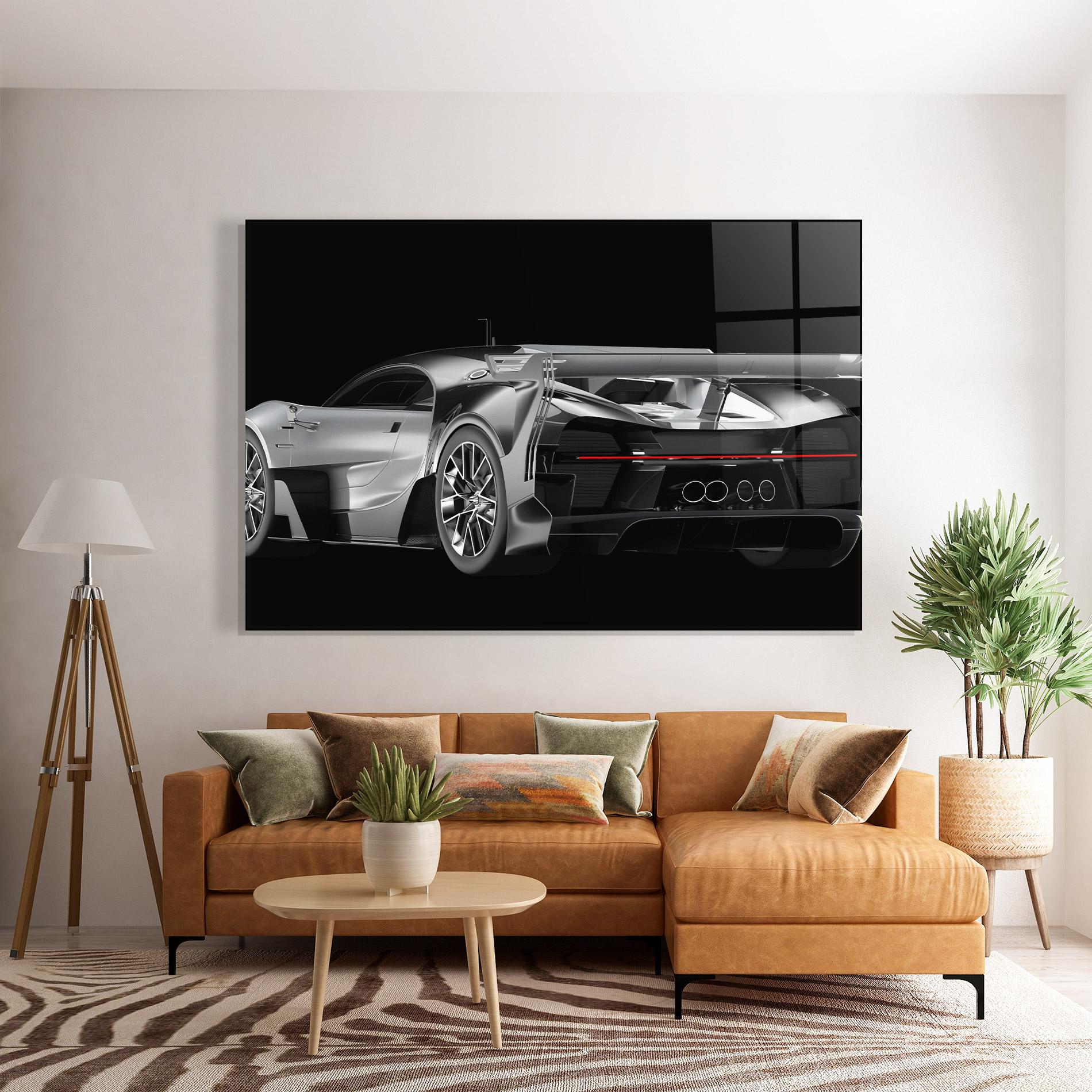 Glasbild Black Rear Hypercar mockup 7