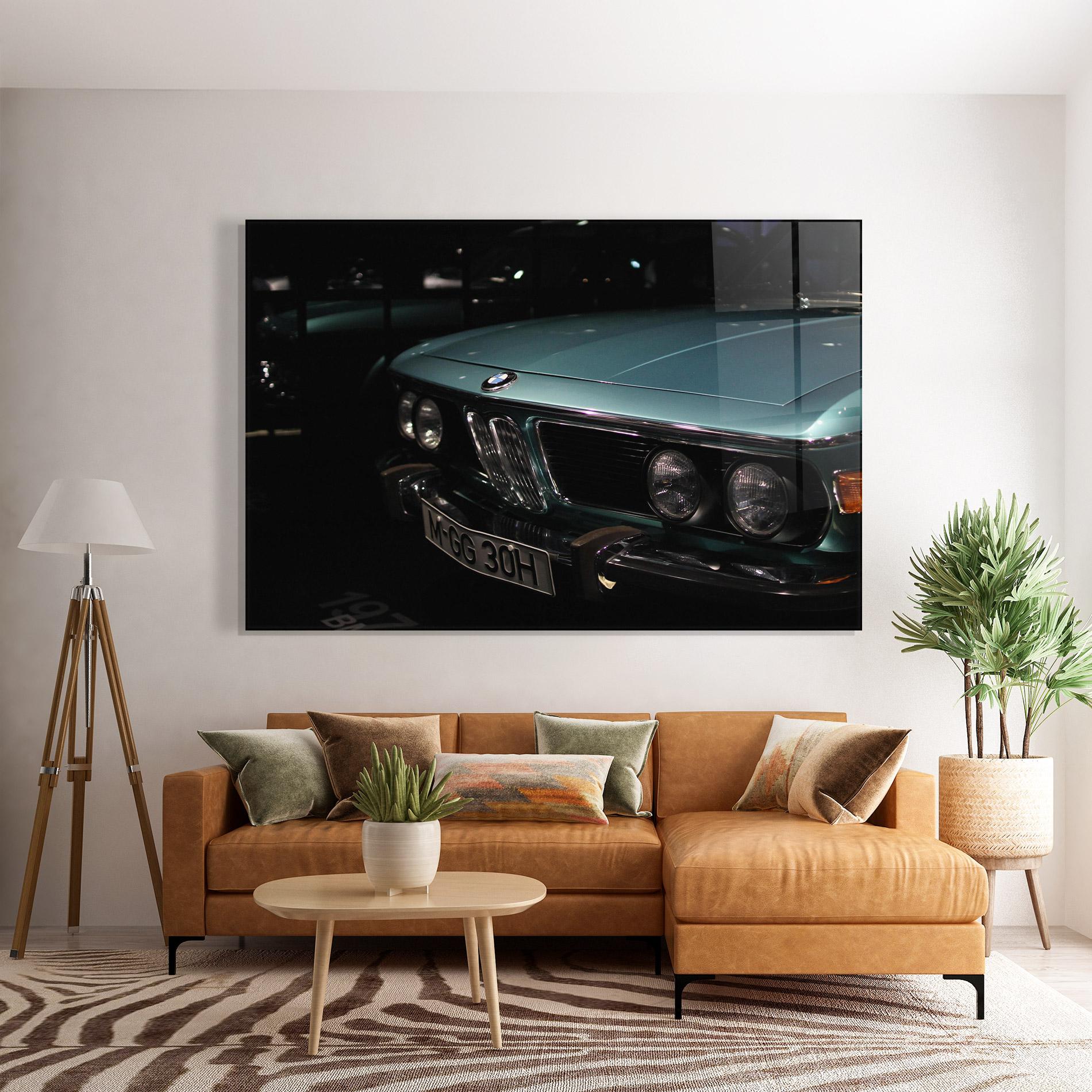 Glasbild Old Bmw Headlight mockup 7