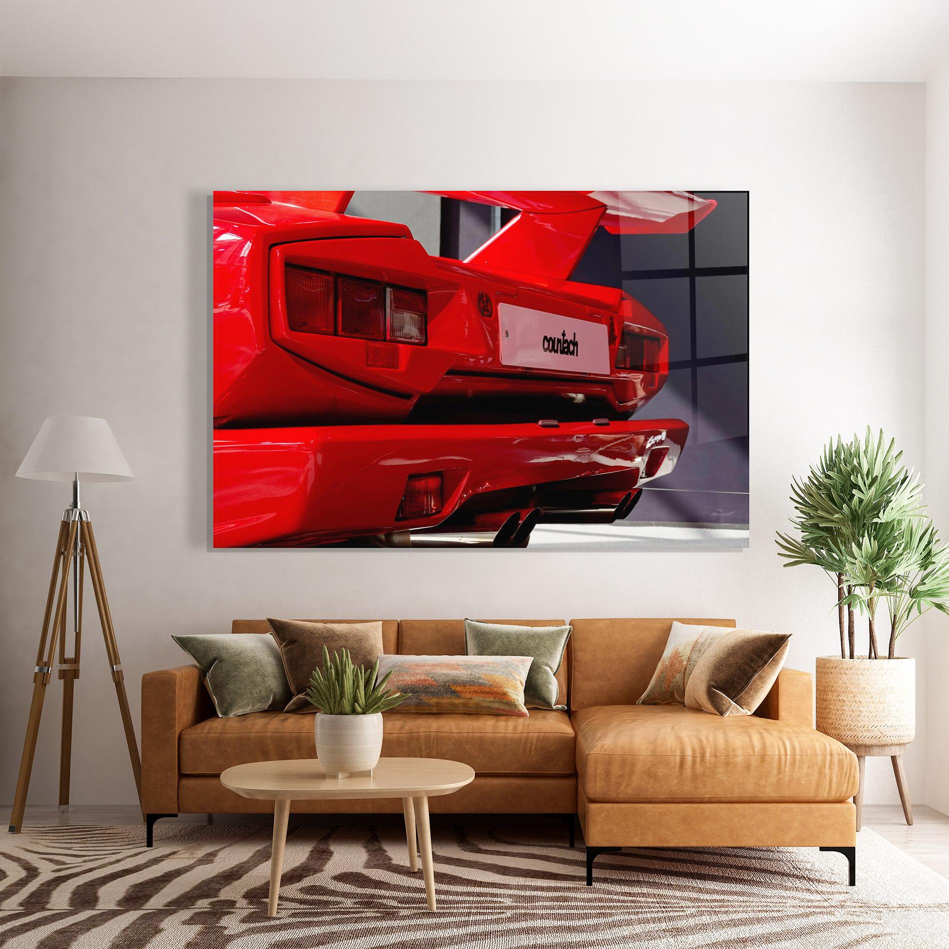 Glasbild Red Rear Countach mockup 7