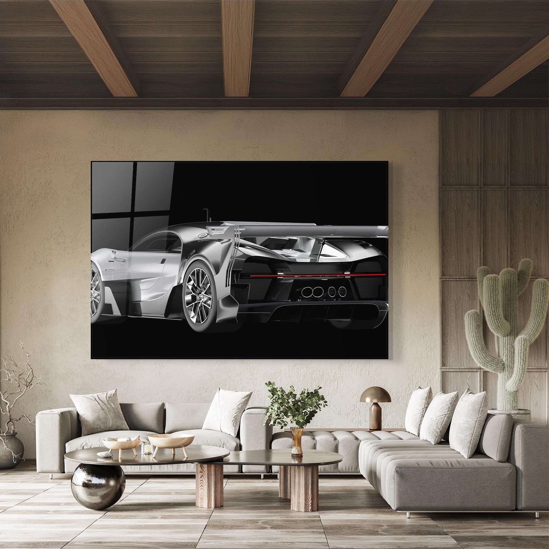 Glasbild Black Rear Hypercar mockup 8