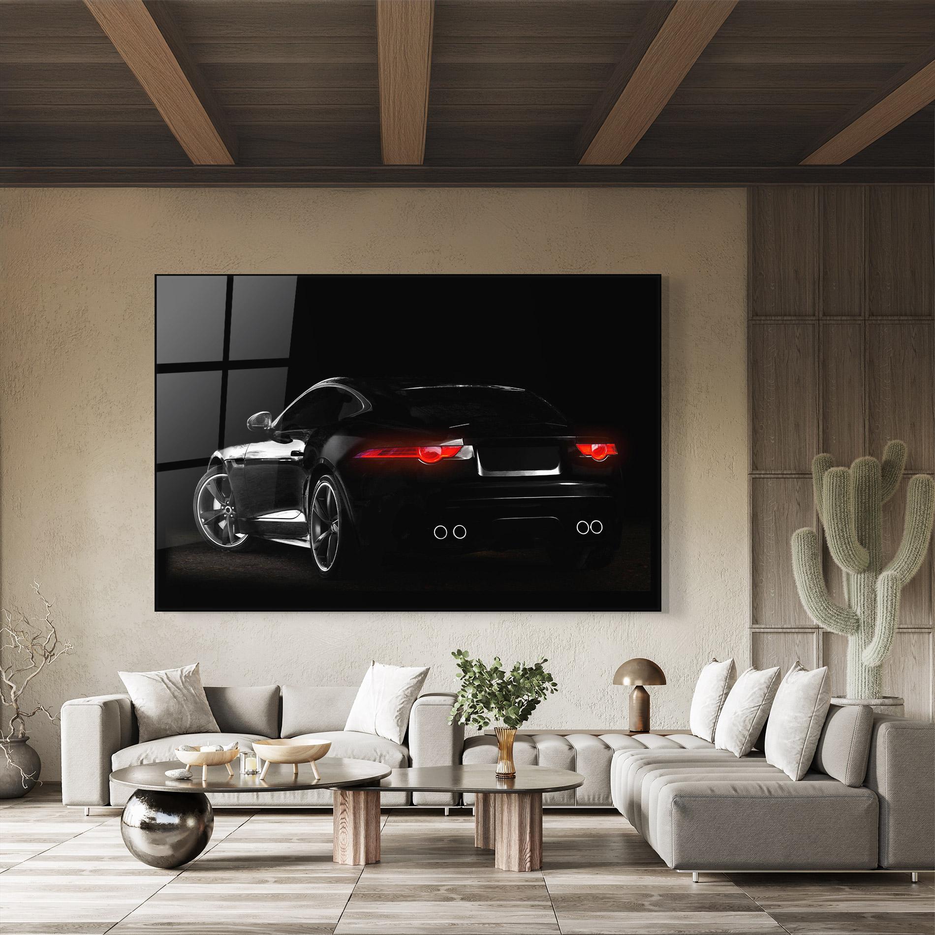 Glasbild Black Silhouette Car mockup 8