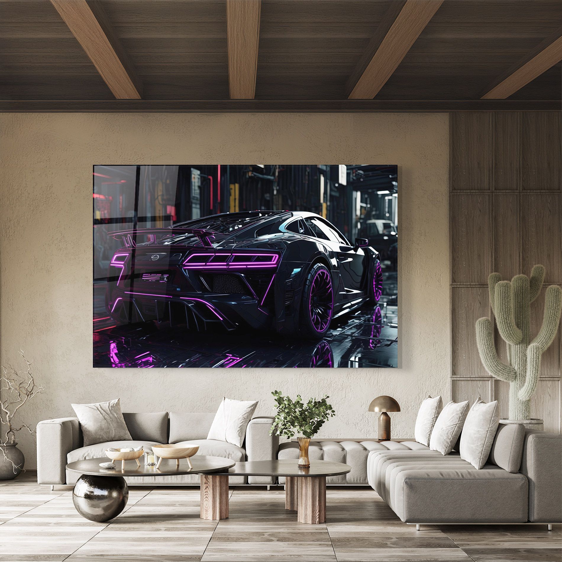 Futuristic Purple Black Hypercar mockup 8