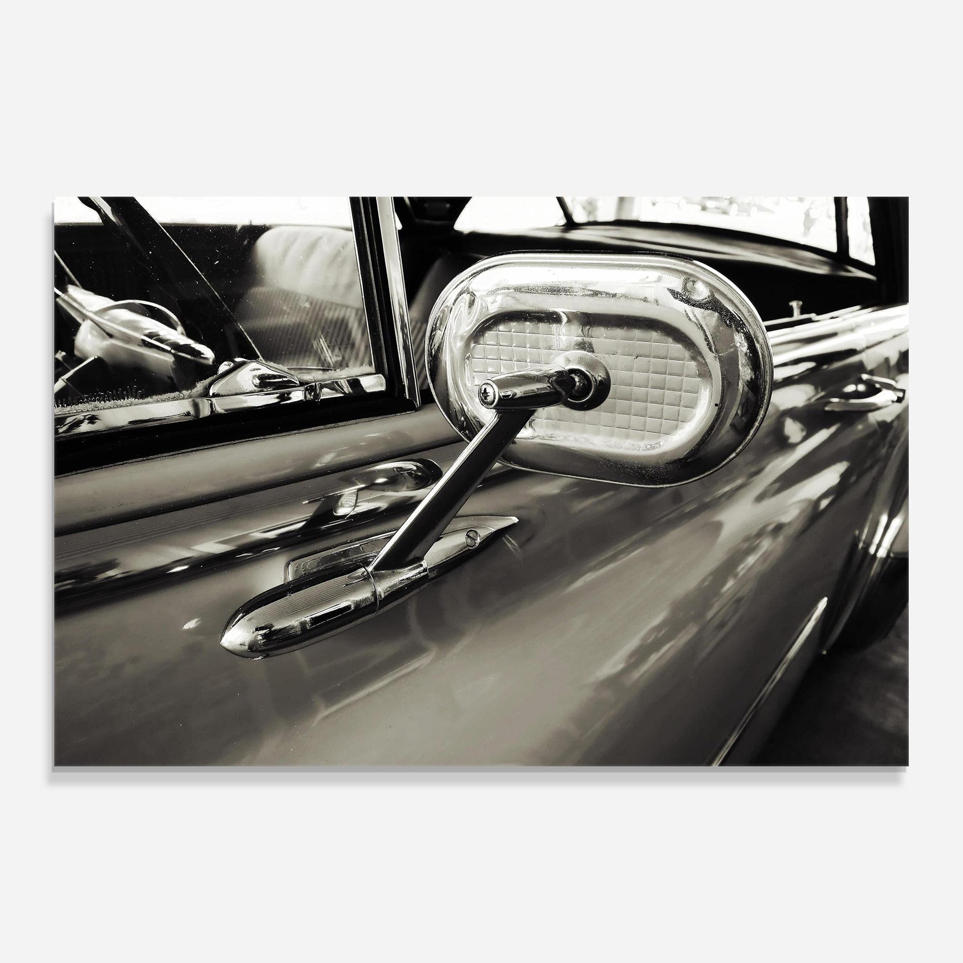 Glasbild Close Up Grey Car mockup 0