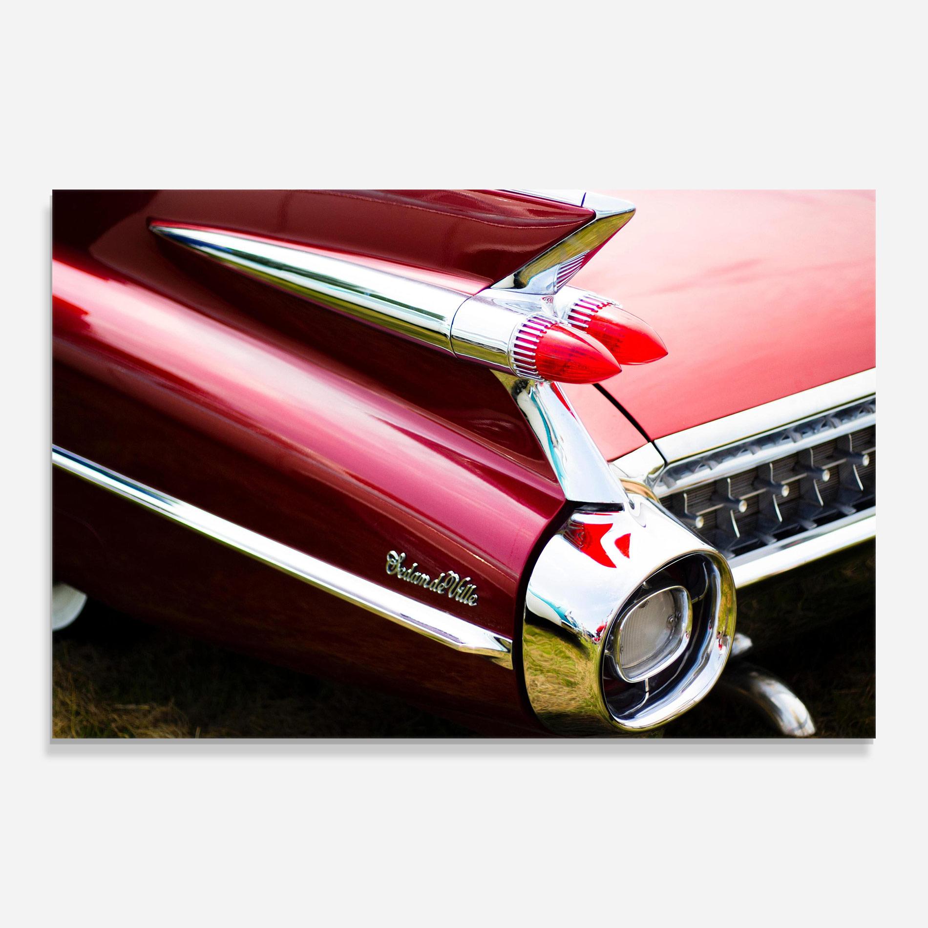 Glasbild Closeup Car Red mockup 0