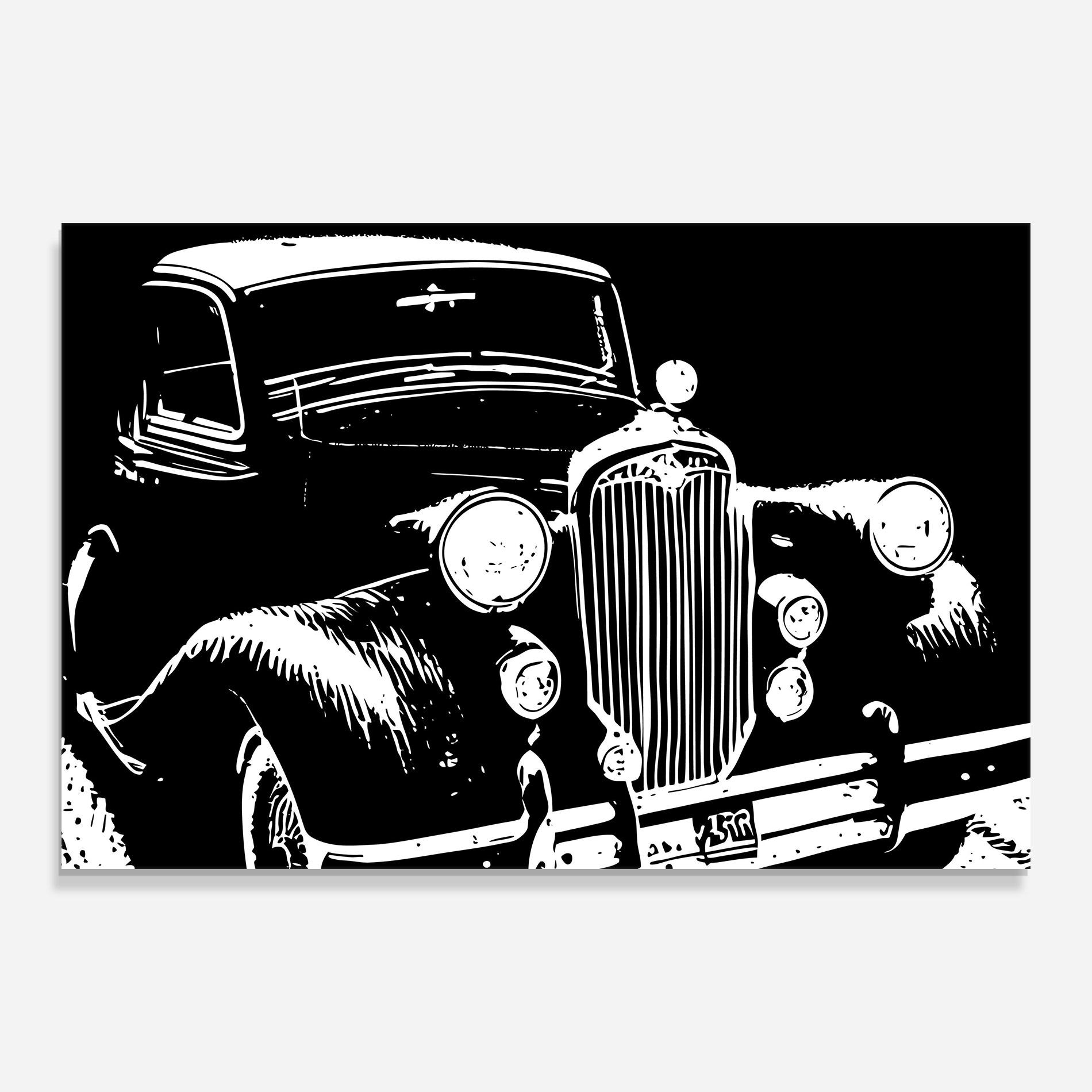 Glasbild Old Car mockup 0