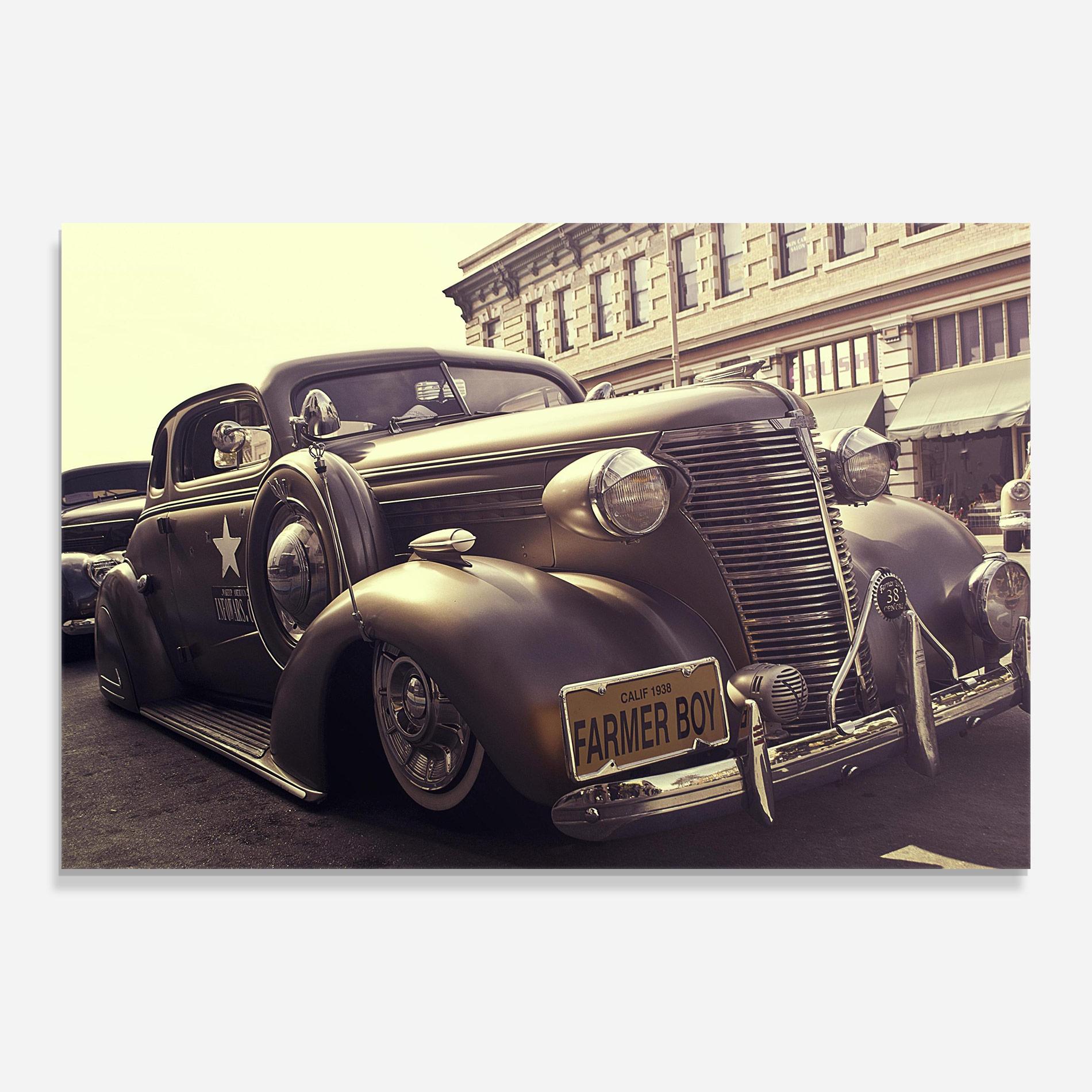 Glasbild Old Classic Car mockup 0