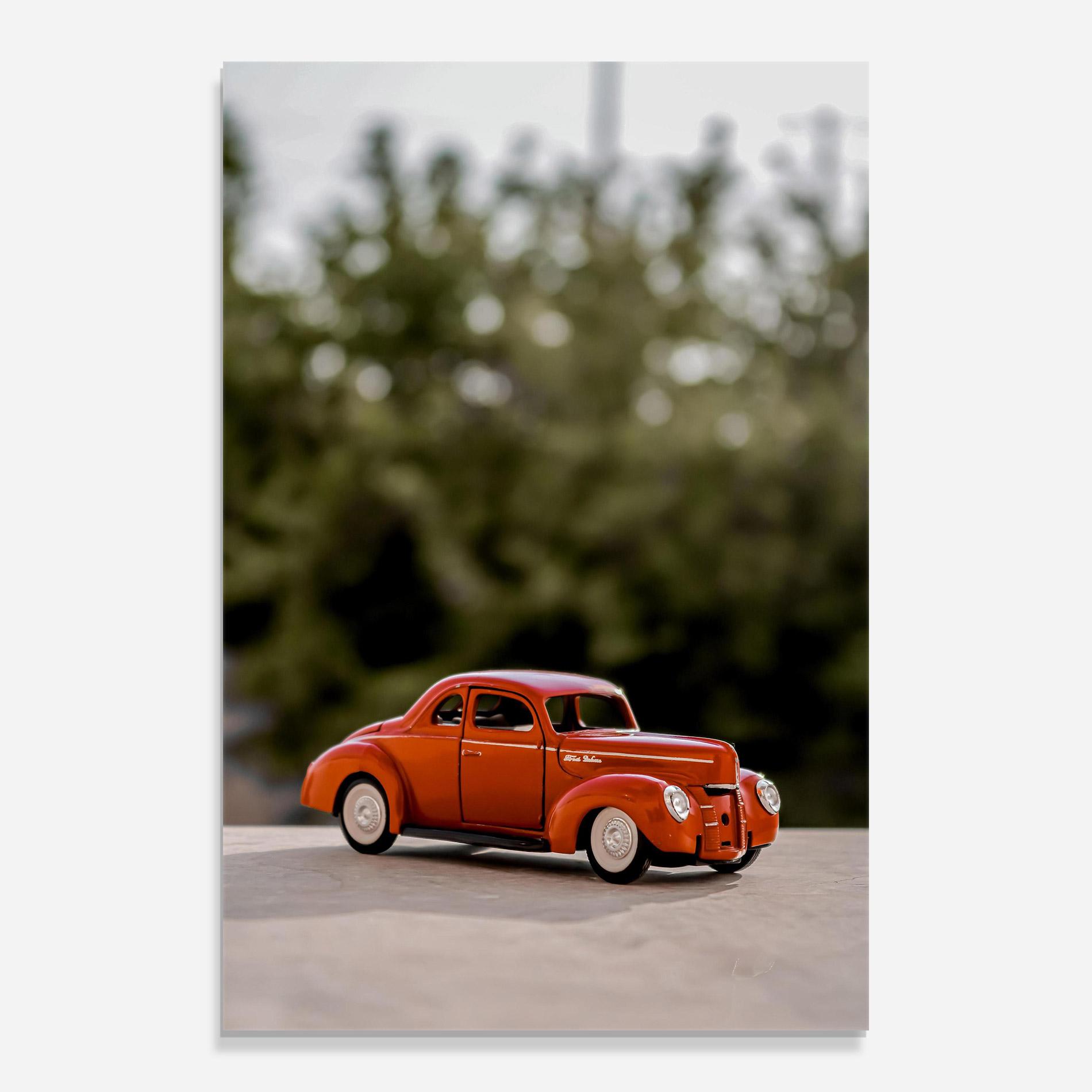 Glasbild Vintage Orange Toy mockup 0