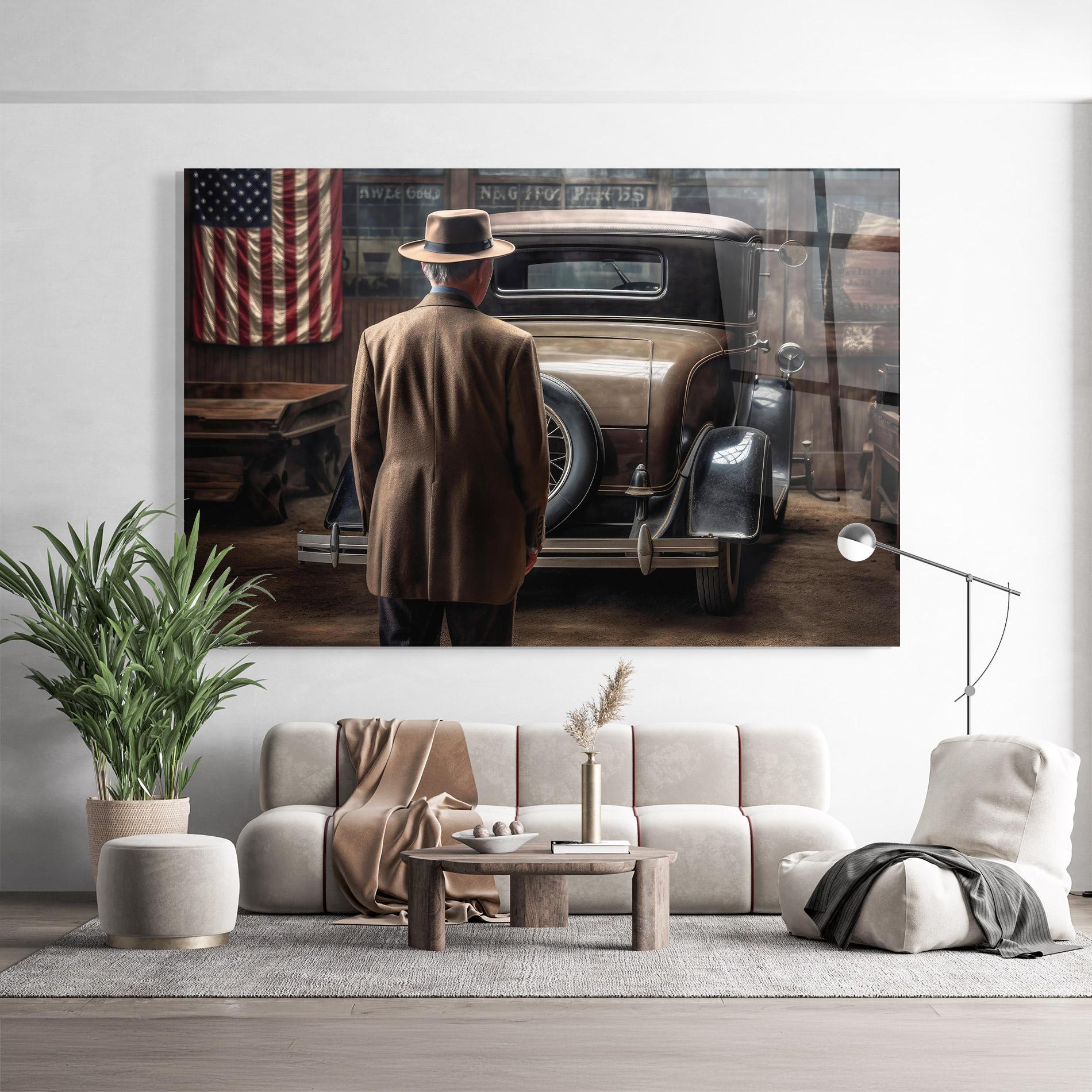 Glasbild American Vintage Car mockup 9