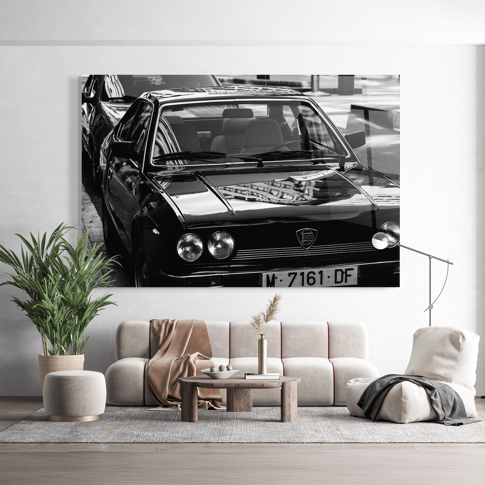 Glasbild Black Shiny Car mockup 9