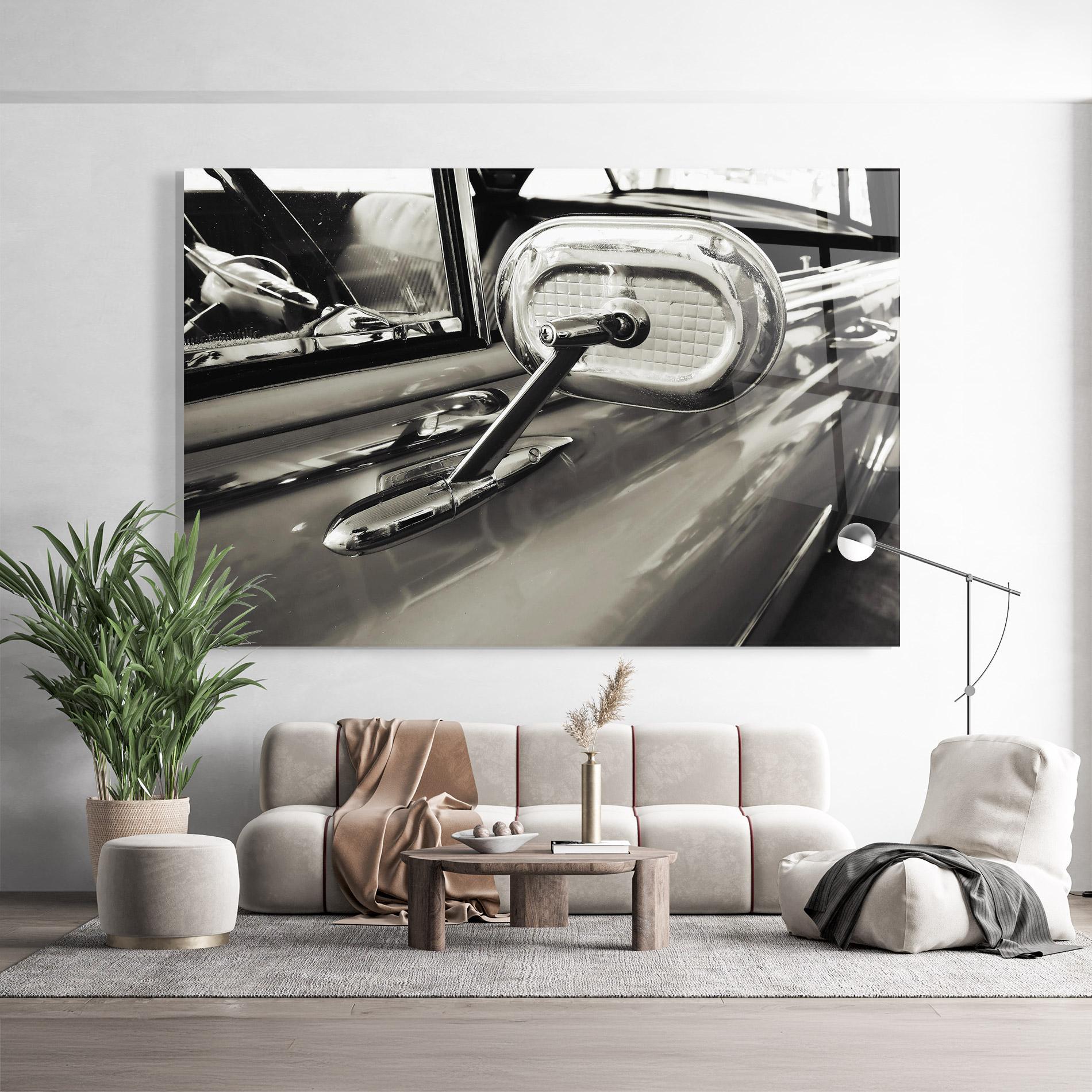 Glasbild Close Up Grey Car mockup 9