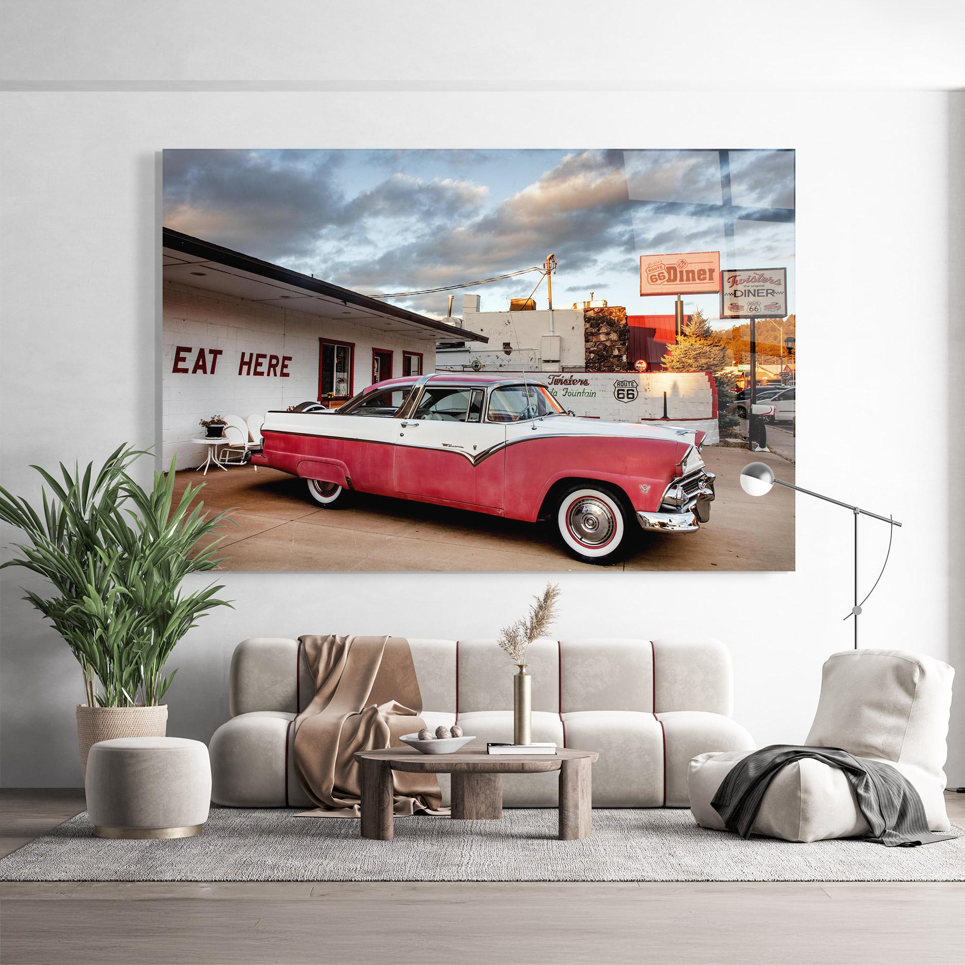 Glasbild Cloud Old Car mockup 9
