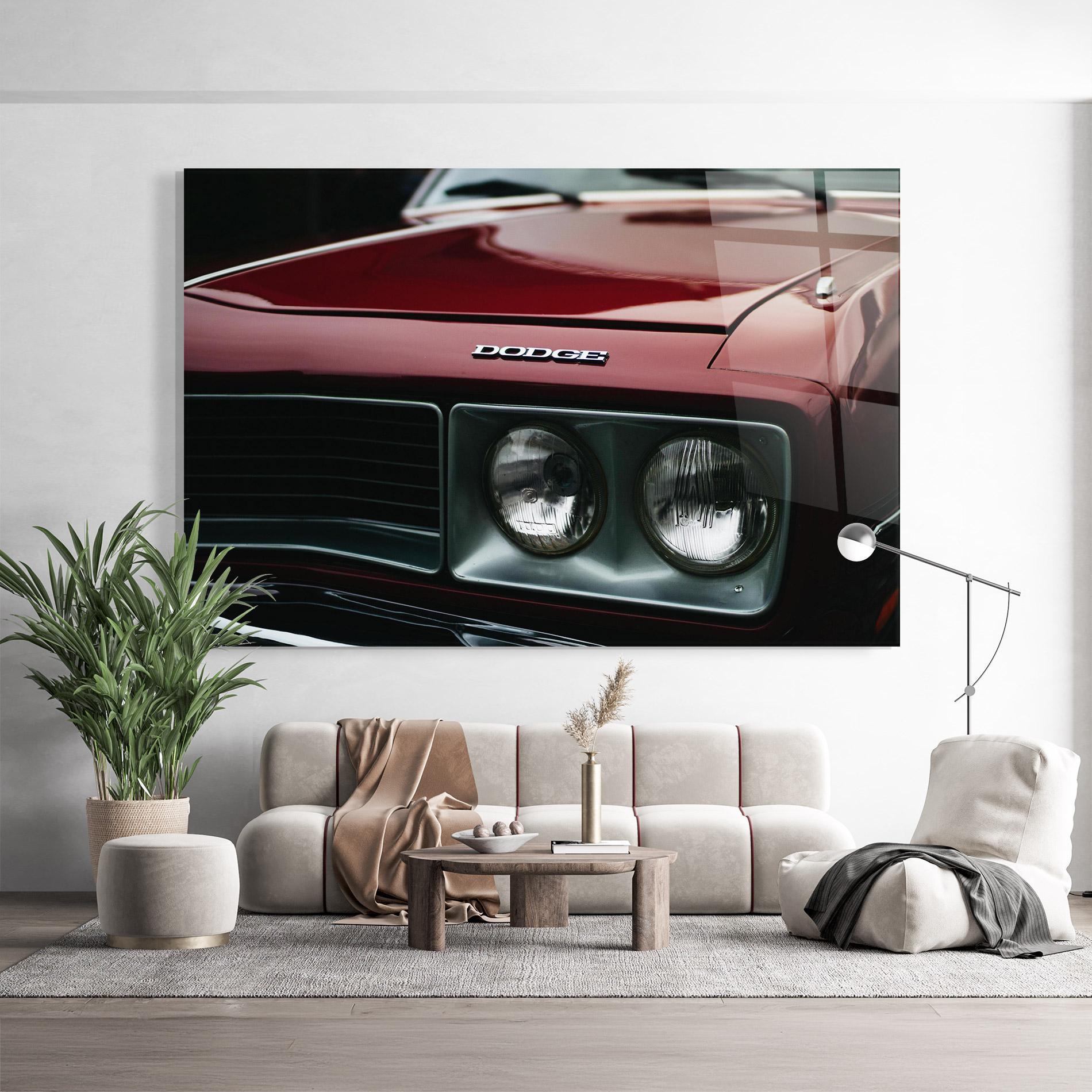 Glasbild Dark Red Car mockup 9