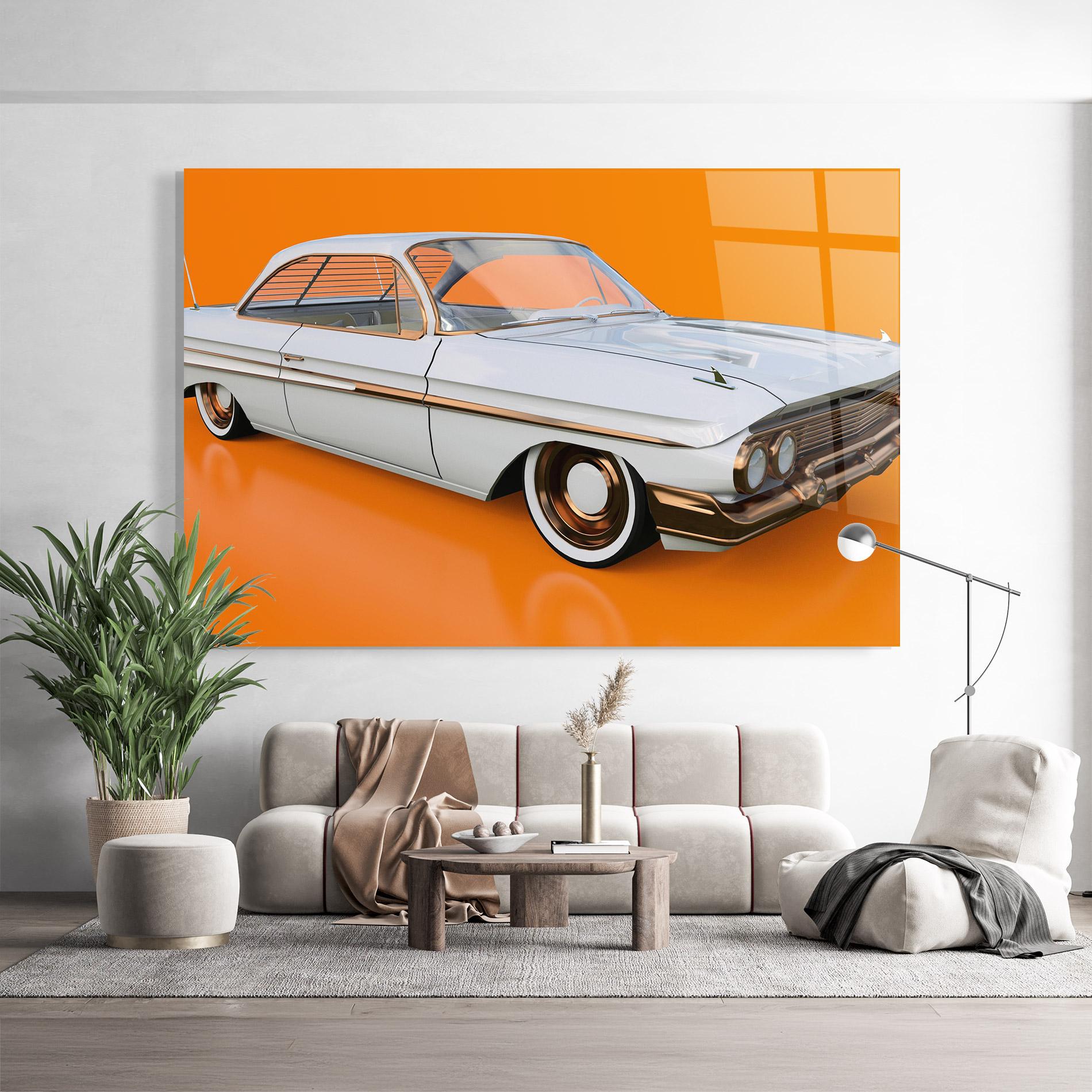 Glasbild Old American Car mockup 9