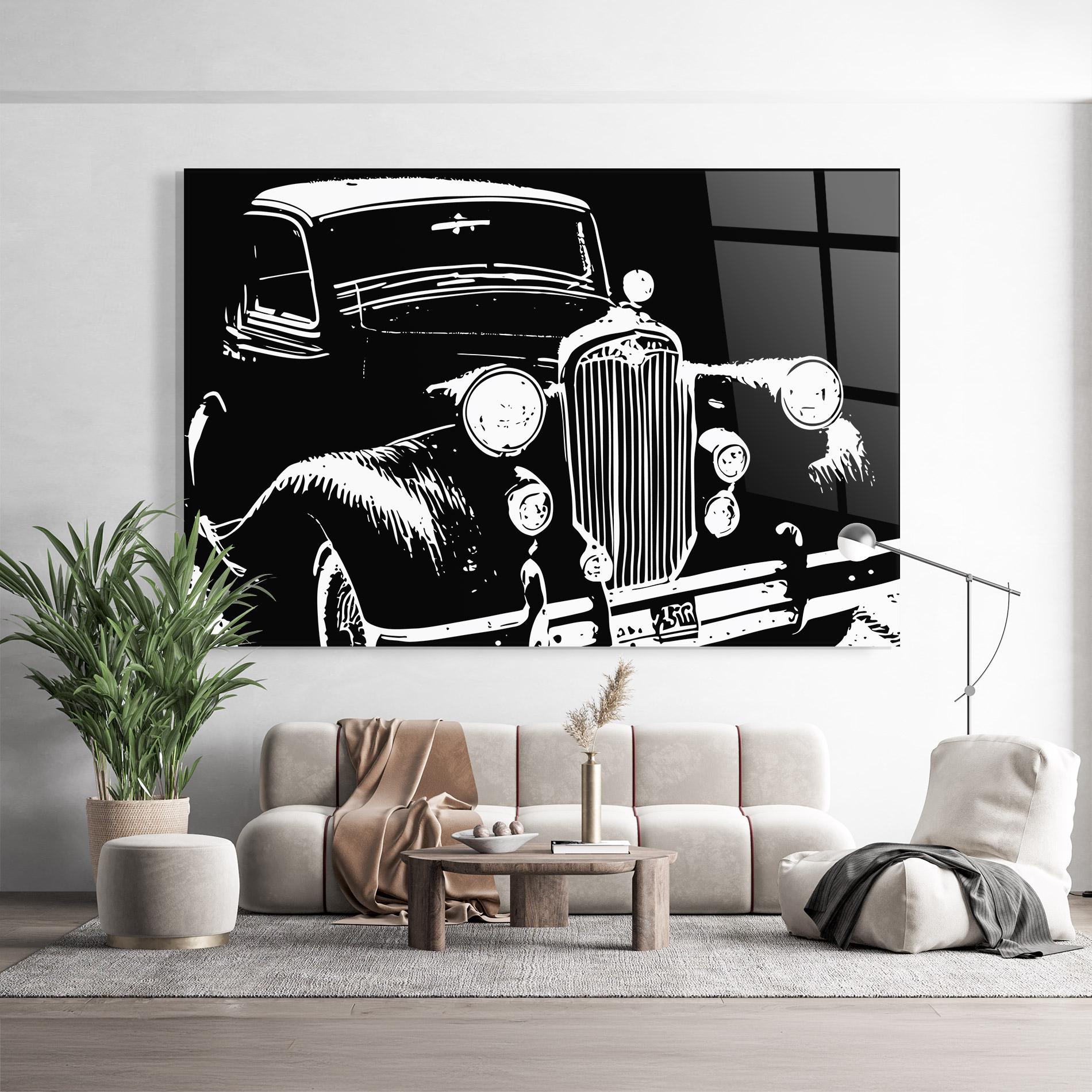 Glasbild Old Car mockup 9