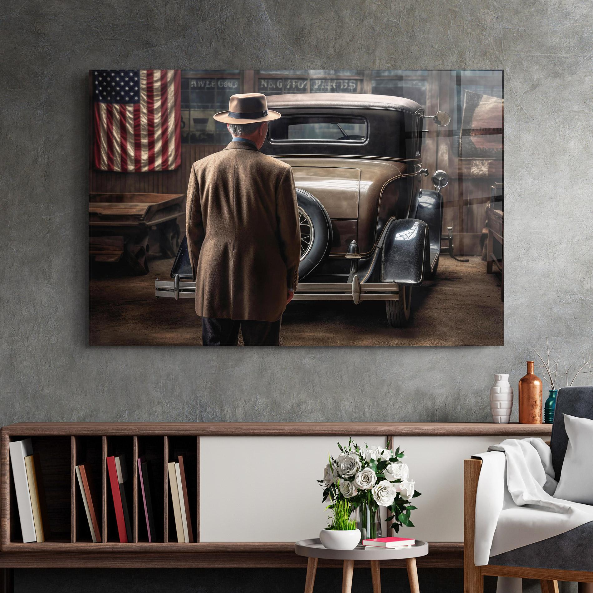 Glasbild American Vintage Car mockup 2