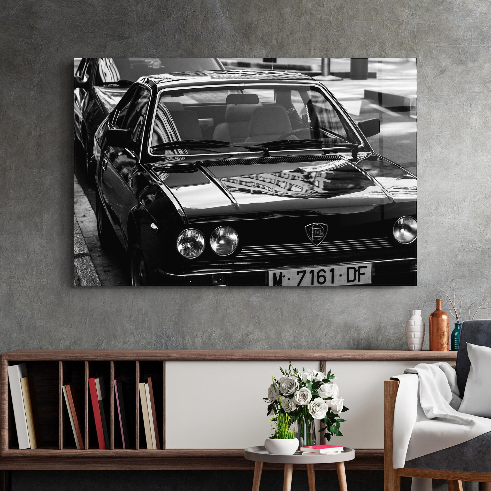 Glasbild Black Shiny Car mockup 2