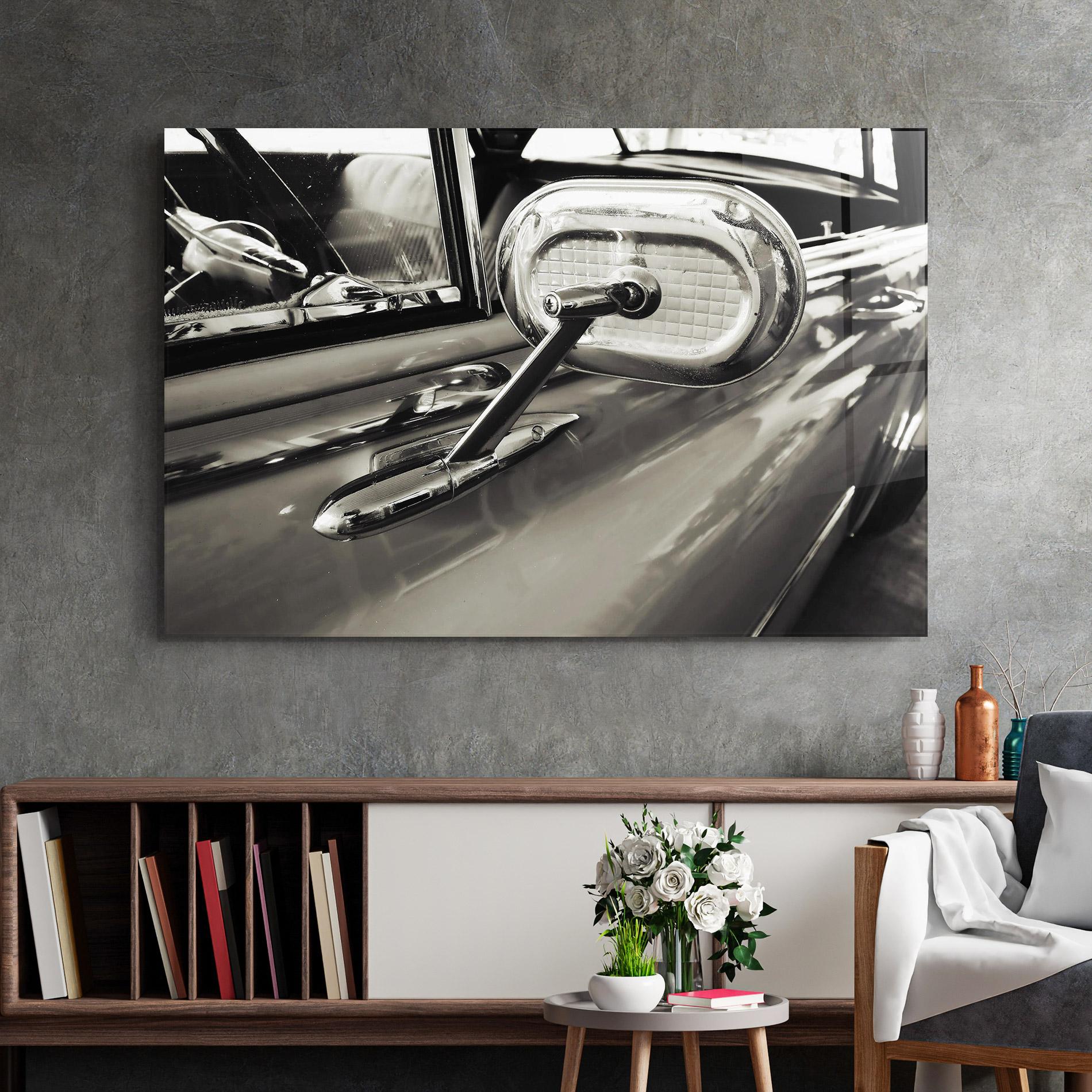 Glasbild Close Up Grey Car mockup 2