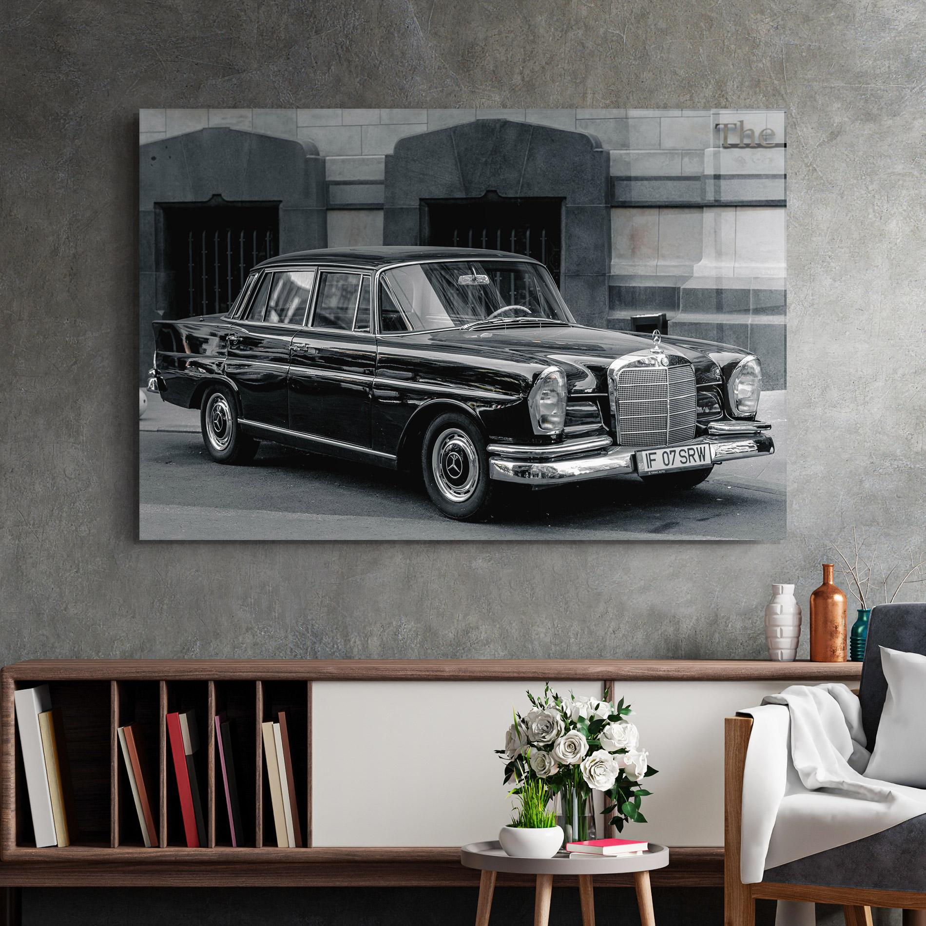 Glasbild Pretty Classic Car mockup 2