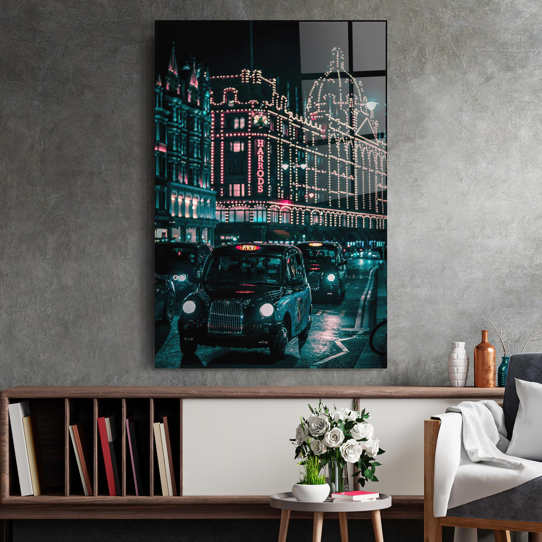 Glasbild City Lights Car mockup 2