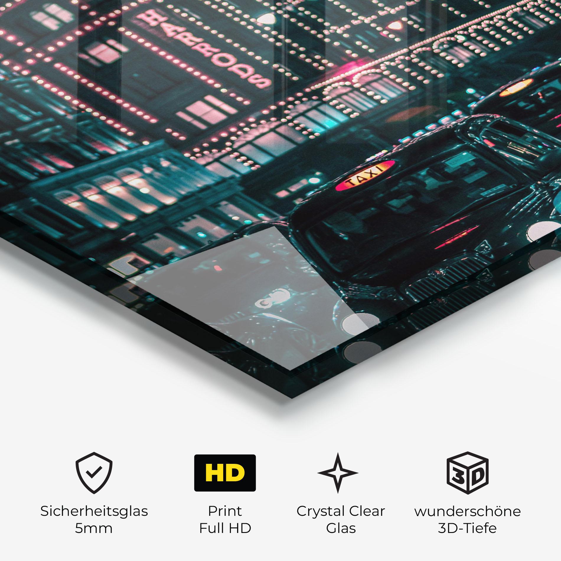 Glasbild City Lights Car mockup 3