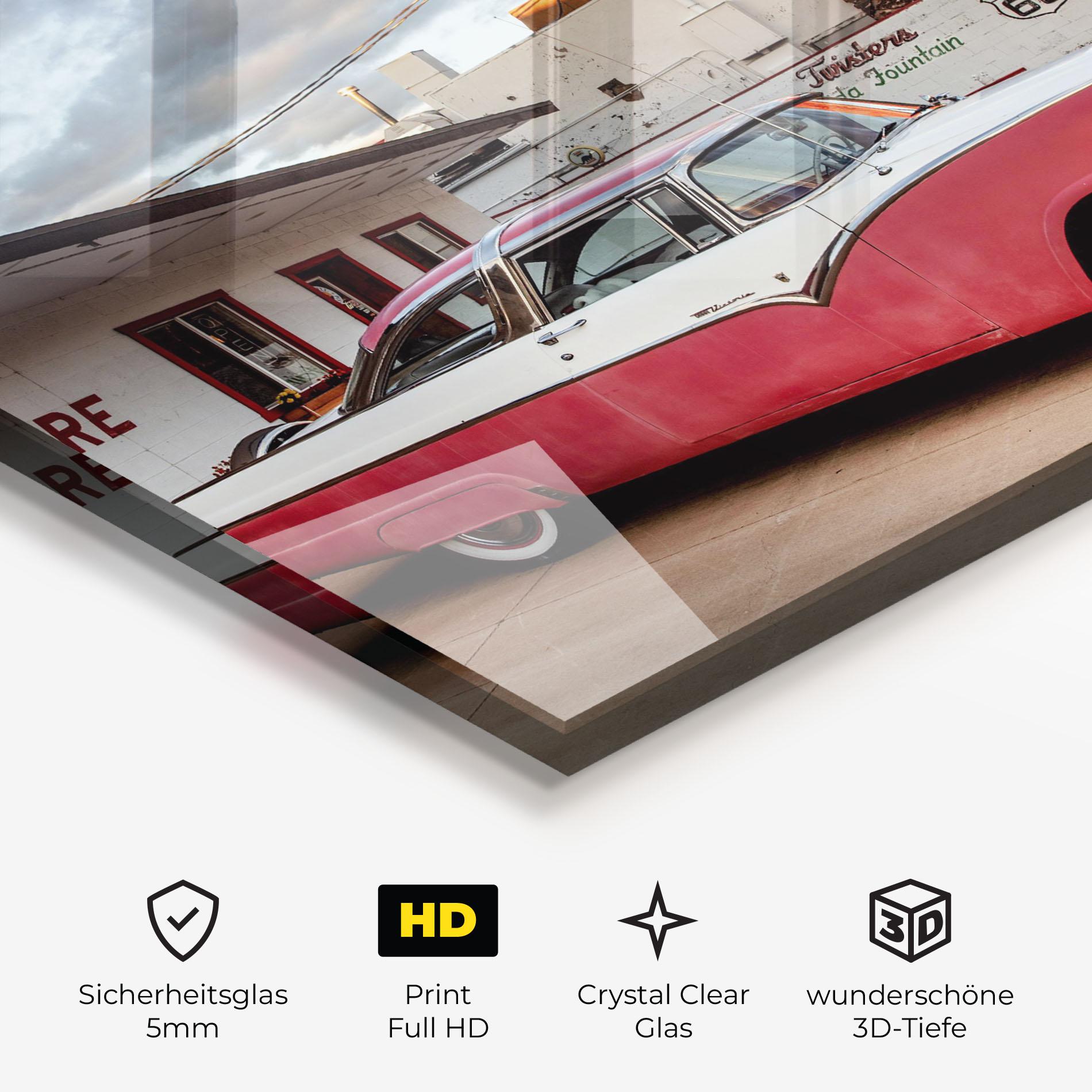 Glasbild Cloud Old Car mockup 3