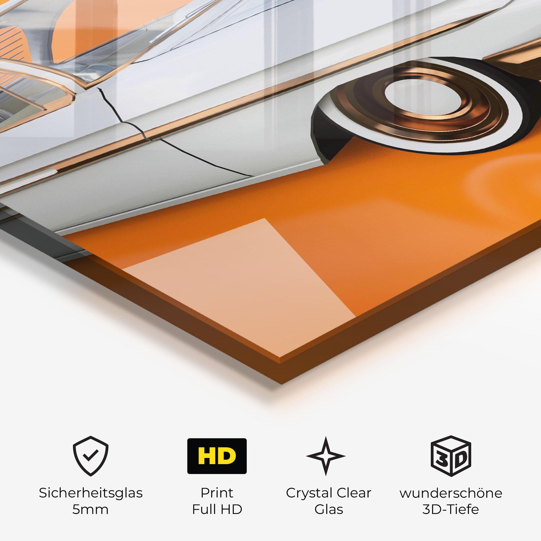 Glasbild Old American Car mockup 3