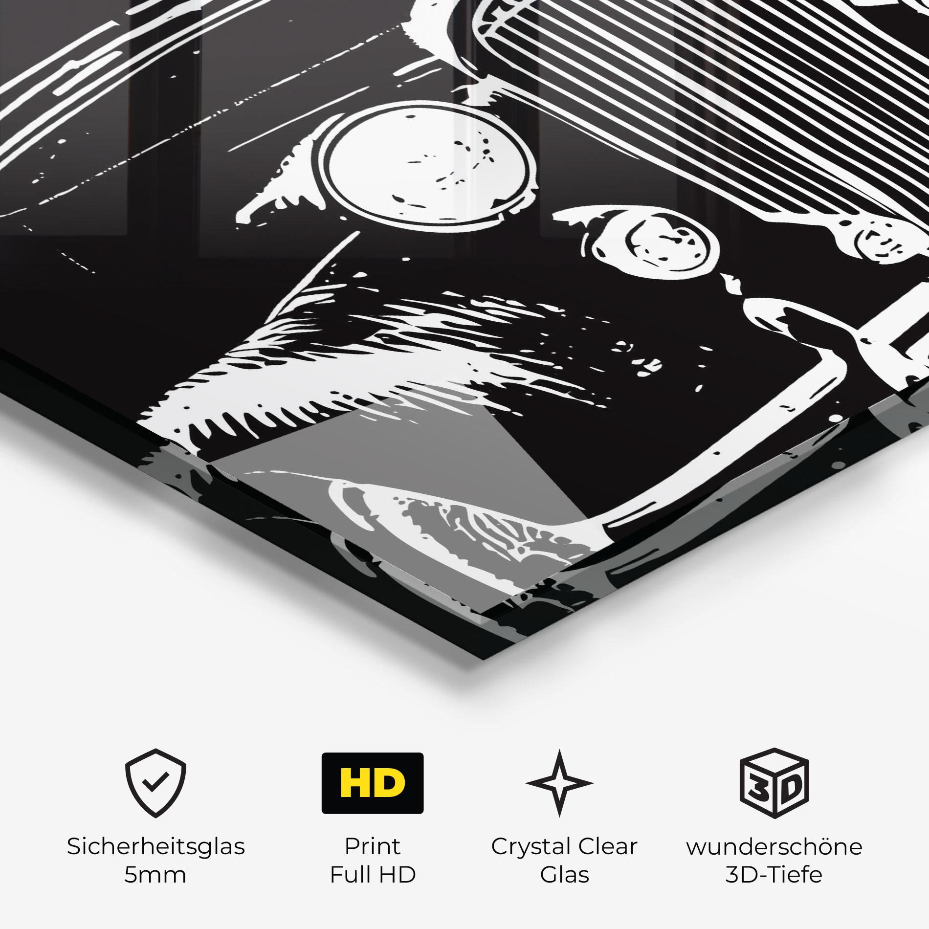 Glasbild Old Car mockup 3