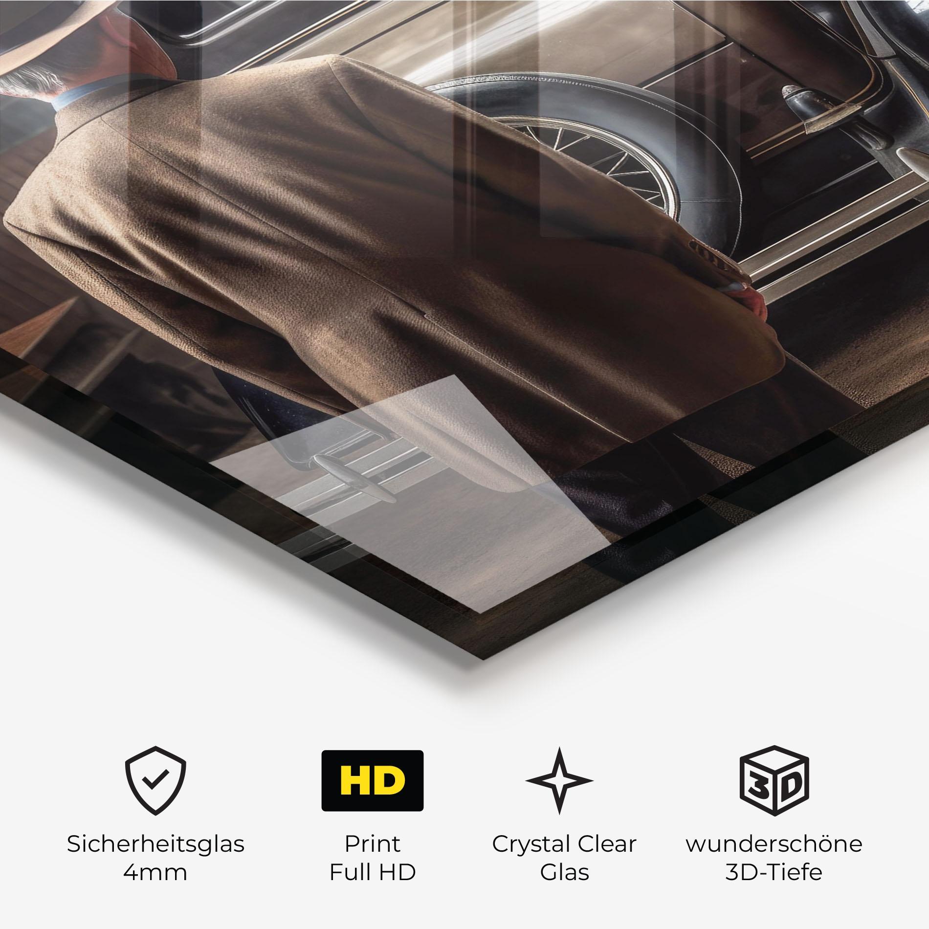 Glasbild American Vintage Car mockup 3