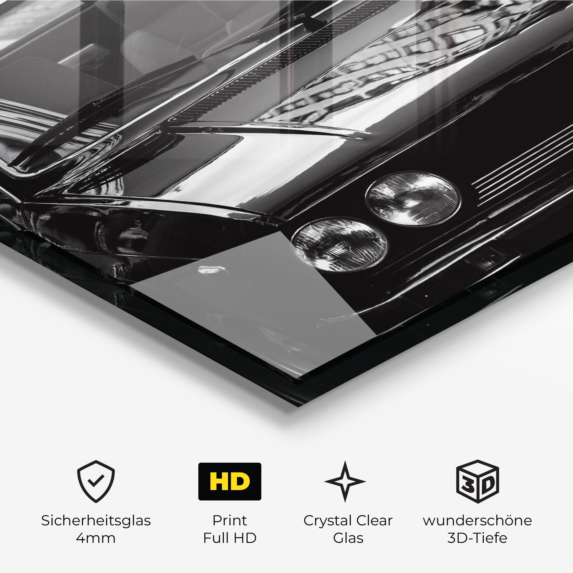 Glasbild Black Shiny Car mockup 3