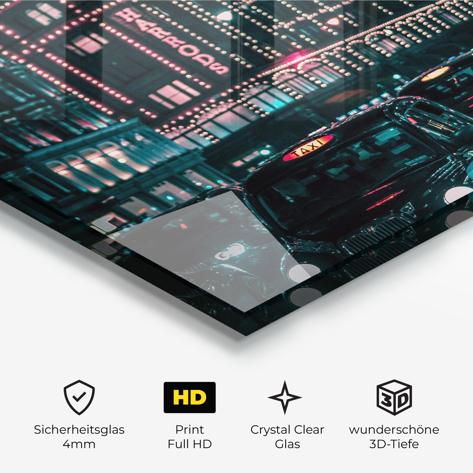 Glasbild City Lights Car mockup 3