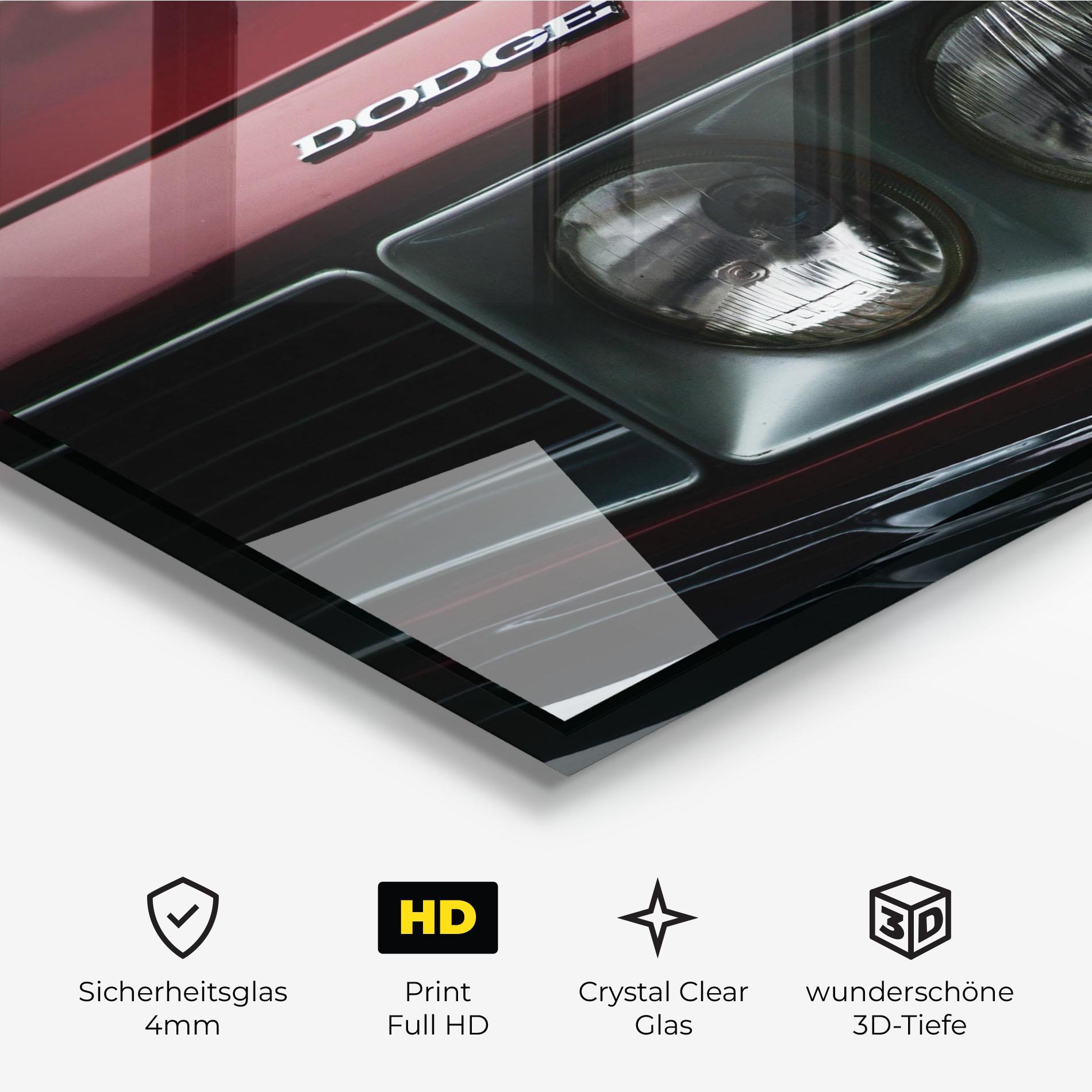 Glasbild Dark Red Car mockup 3