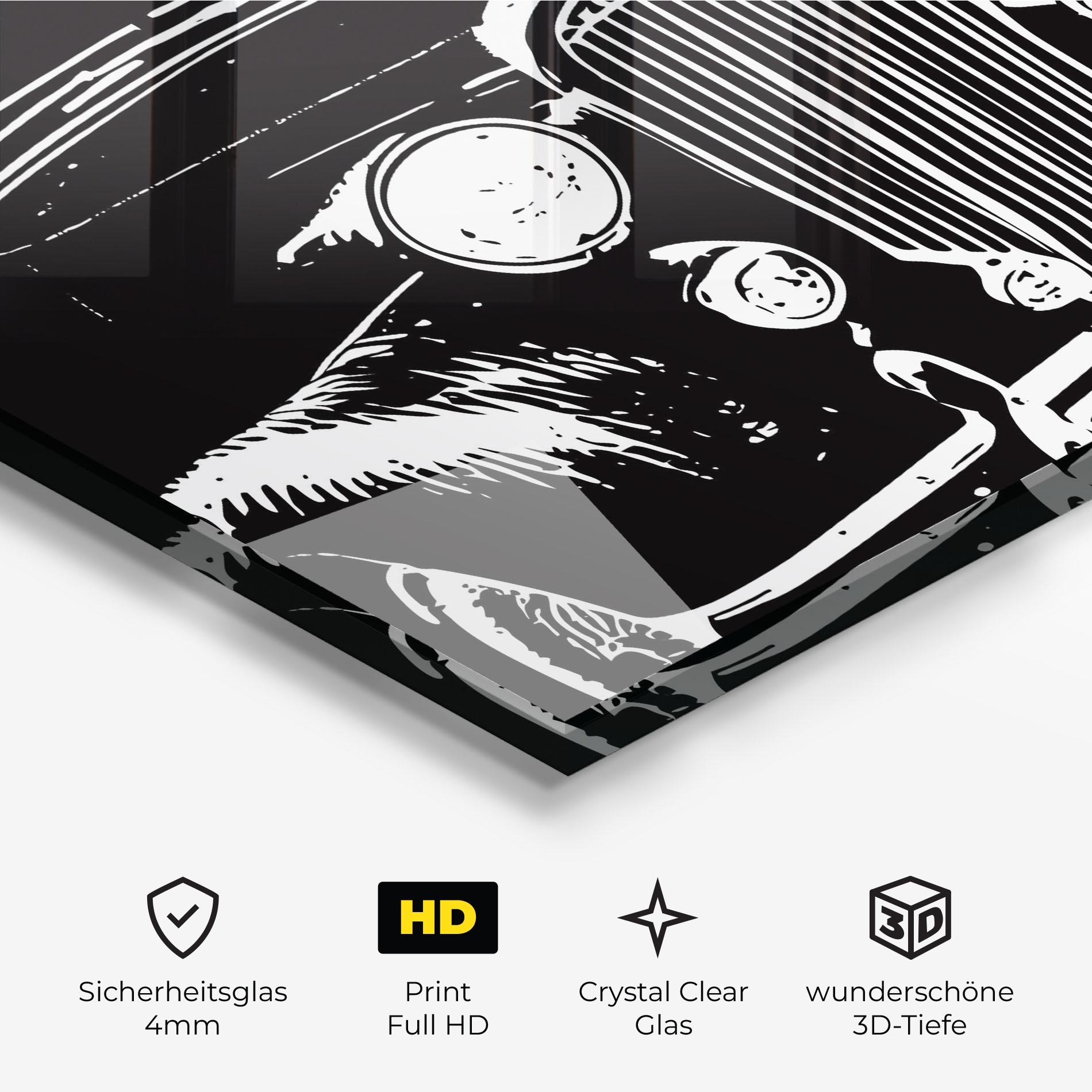 Glasbild Old Car mockup 3