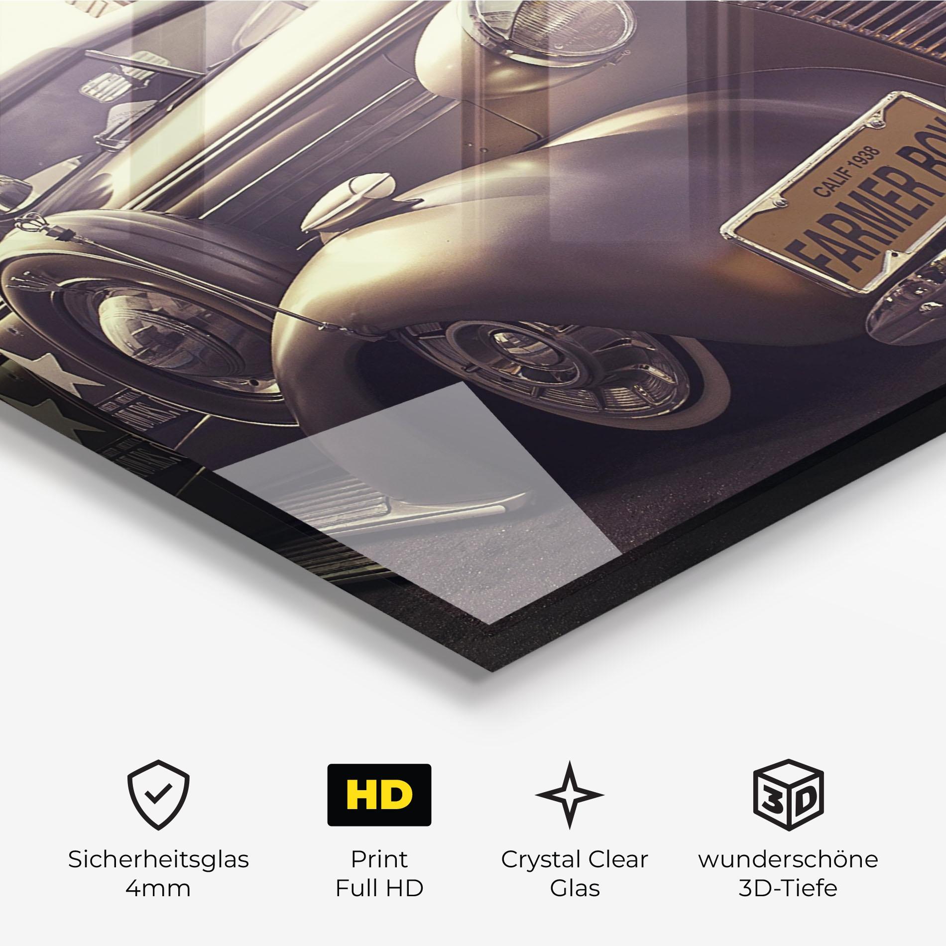 Glasbild Old Classic Car mockup 3