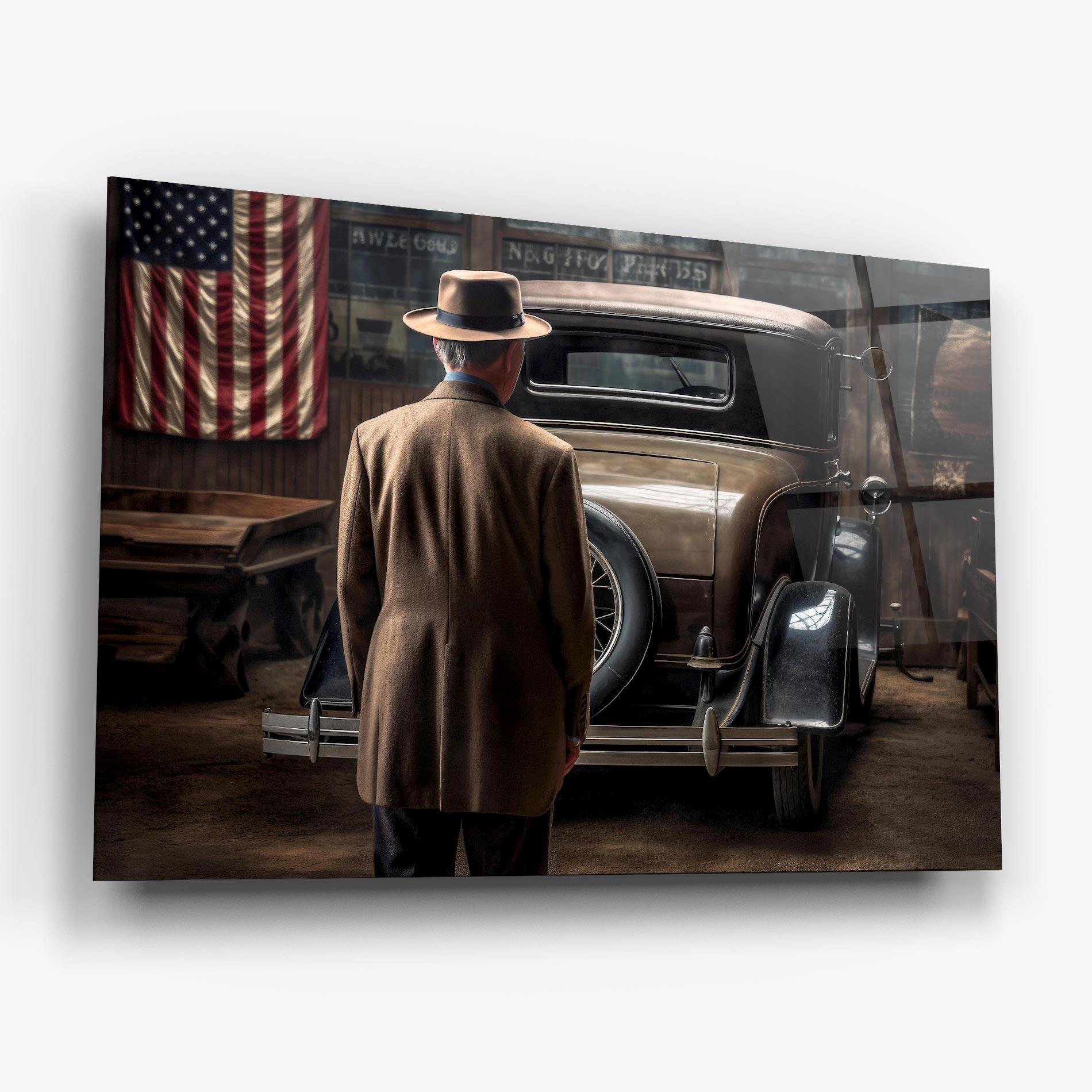 Glasbild American Vintage Car mockup 6