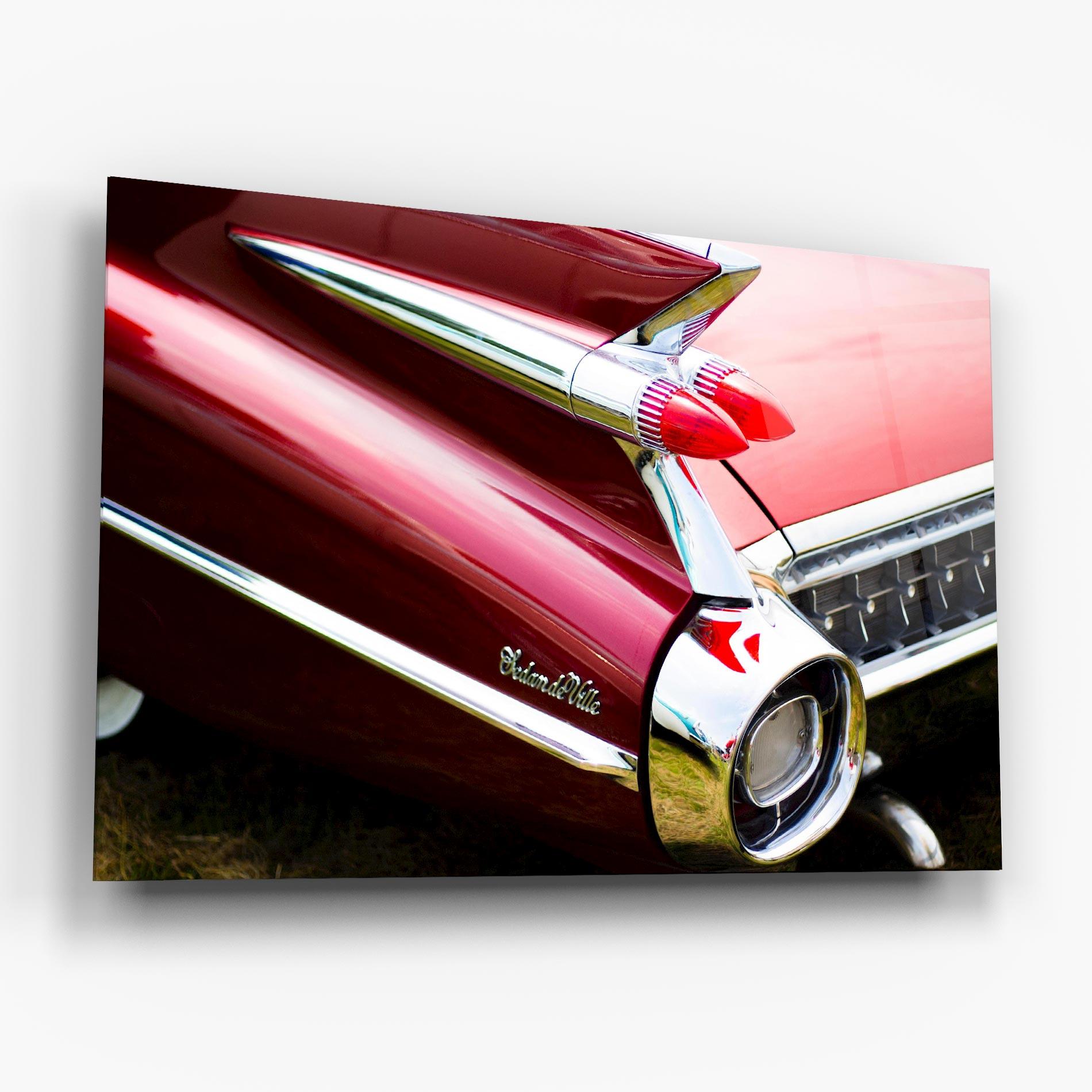 Glasbild Closeup Car Red mockup 6