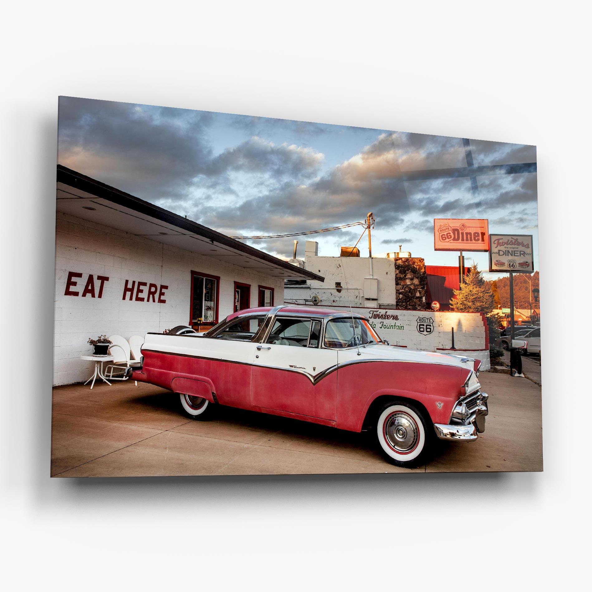 Glasbild Cloud Old Car mockup 6