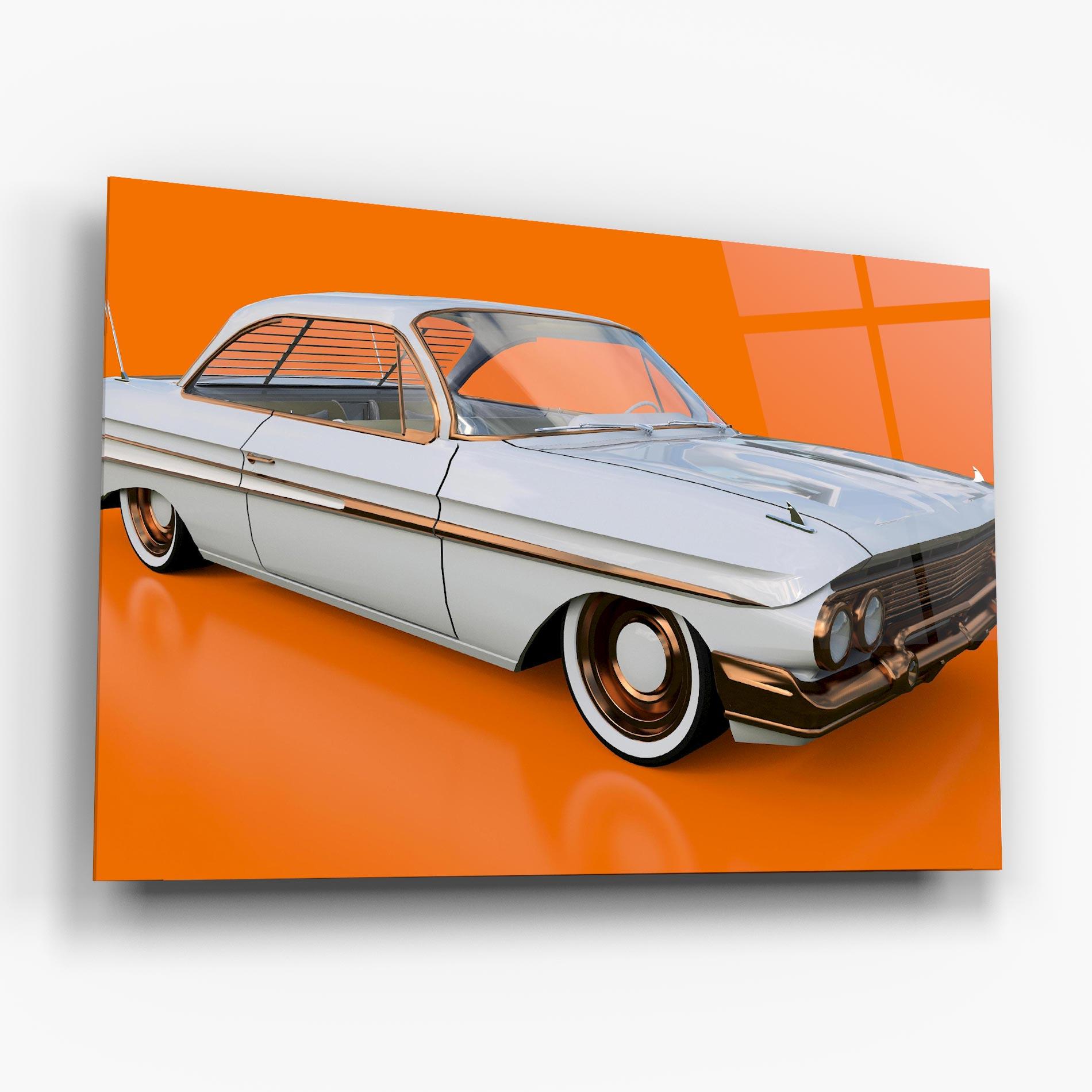Glasbild Old American Car mockup 6
