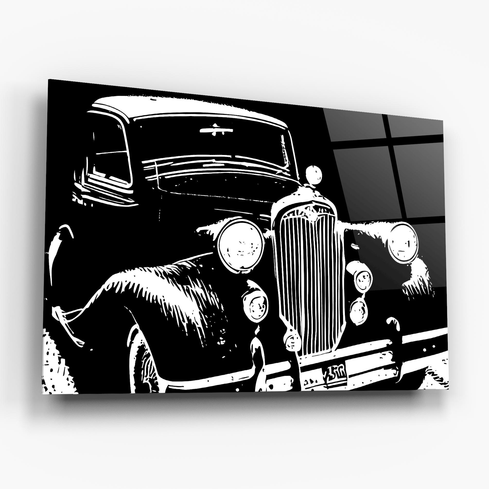Glasbild Old Car mockup 6