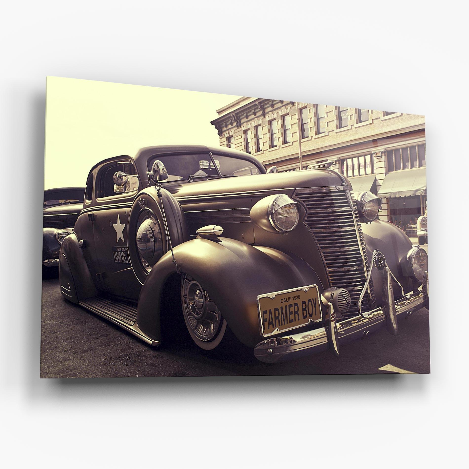 Glasbild Old Classic Car mockup 6