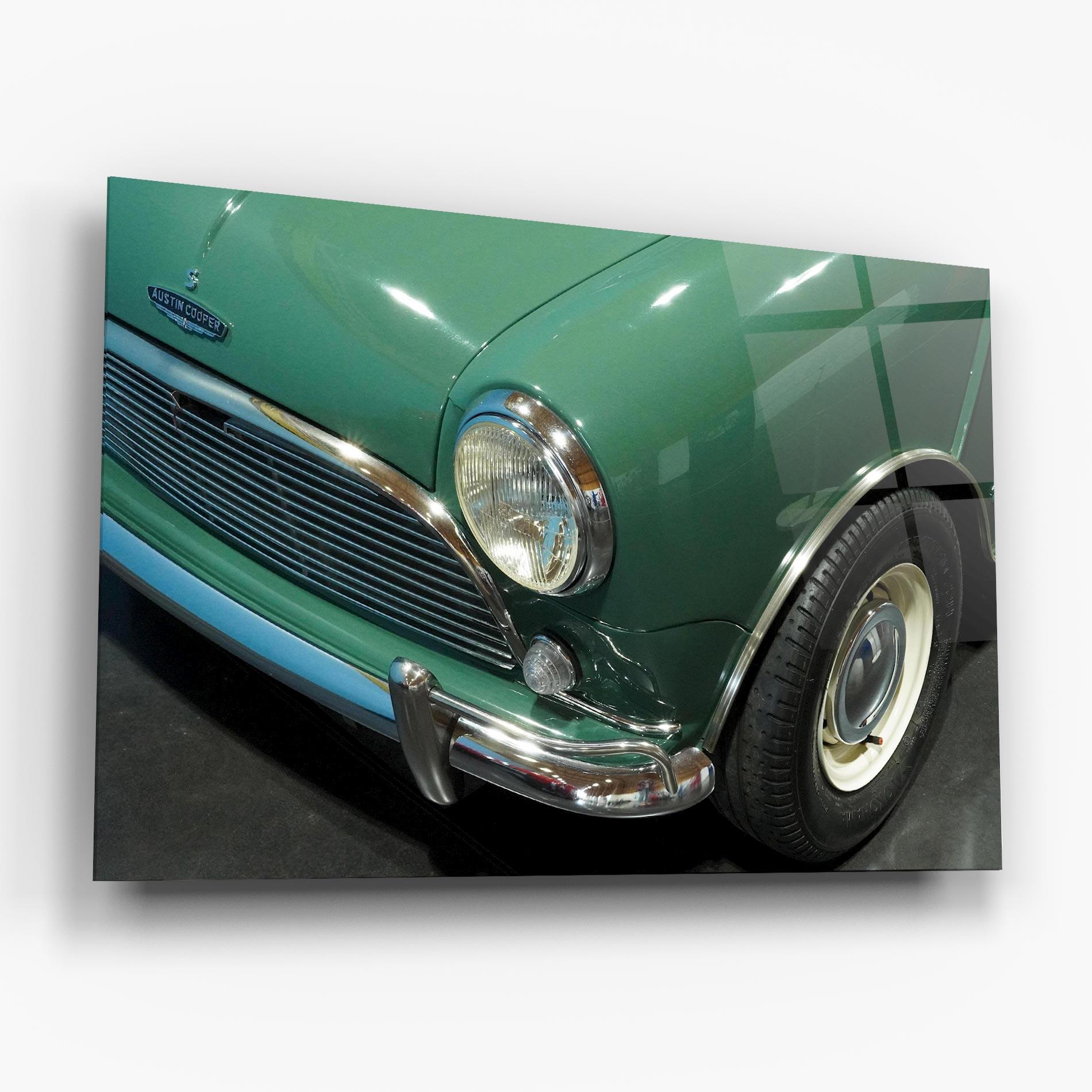 Glasbild Pretty Green Car mockup 6