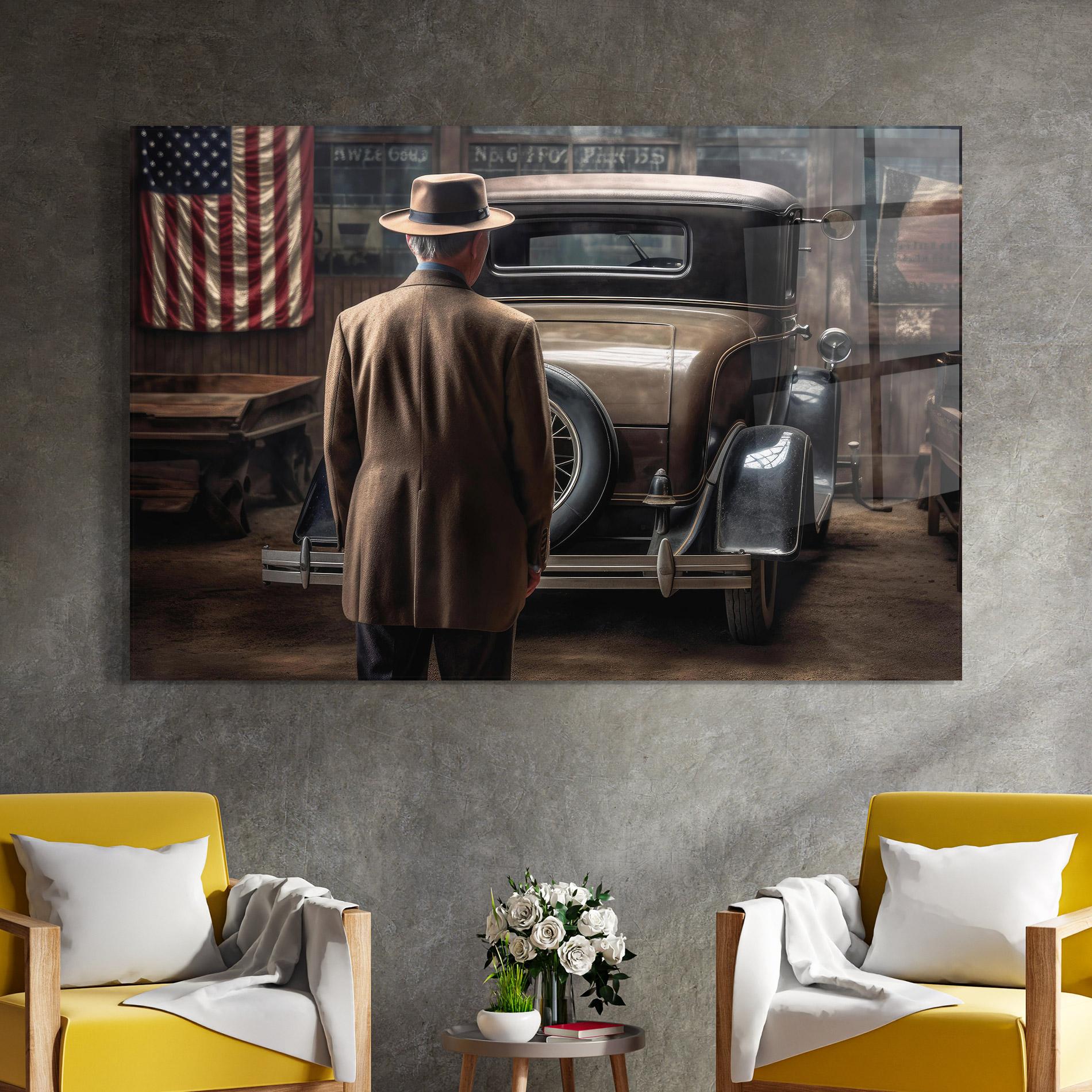 Glasbild American Vintage Car mockup 4