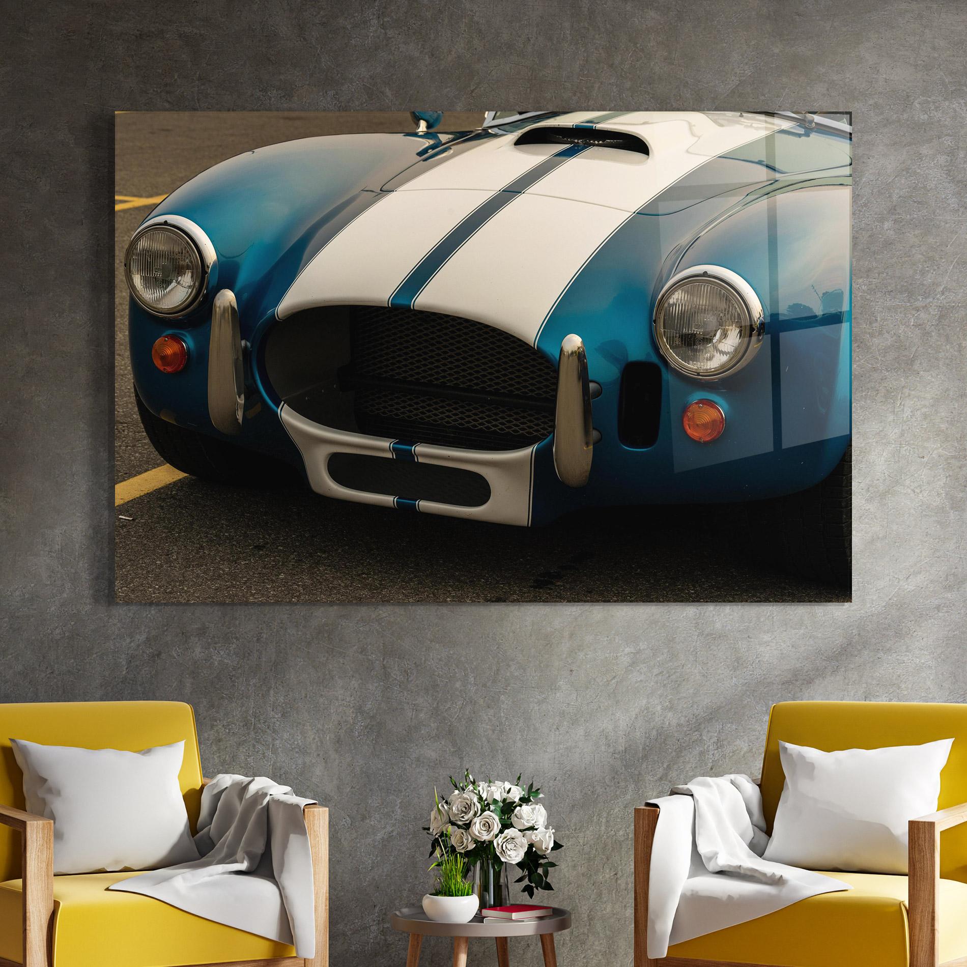Glasbild Blue Vintage Car mockup 4
