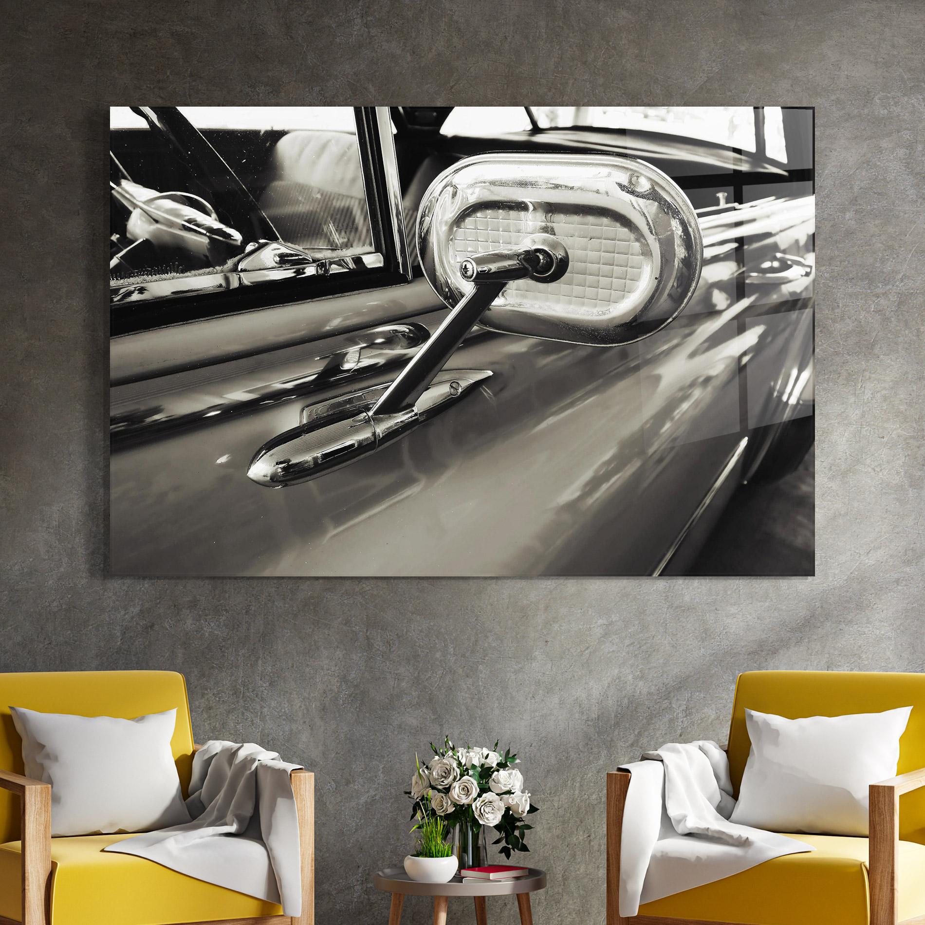 Glasbild Close Up Grey Car mockup 4