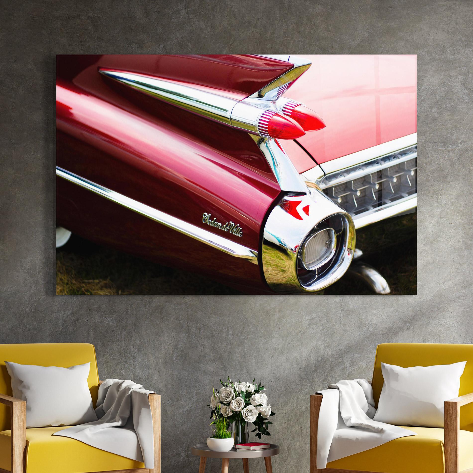 Glasbild Closeup Car Red mockup 4