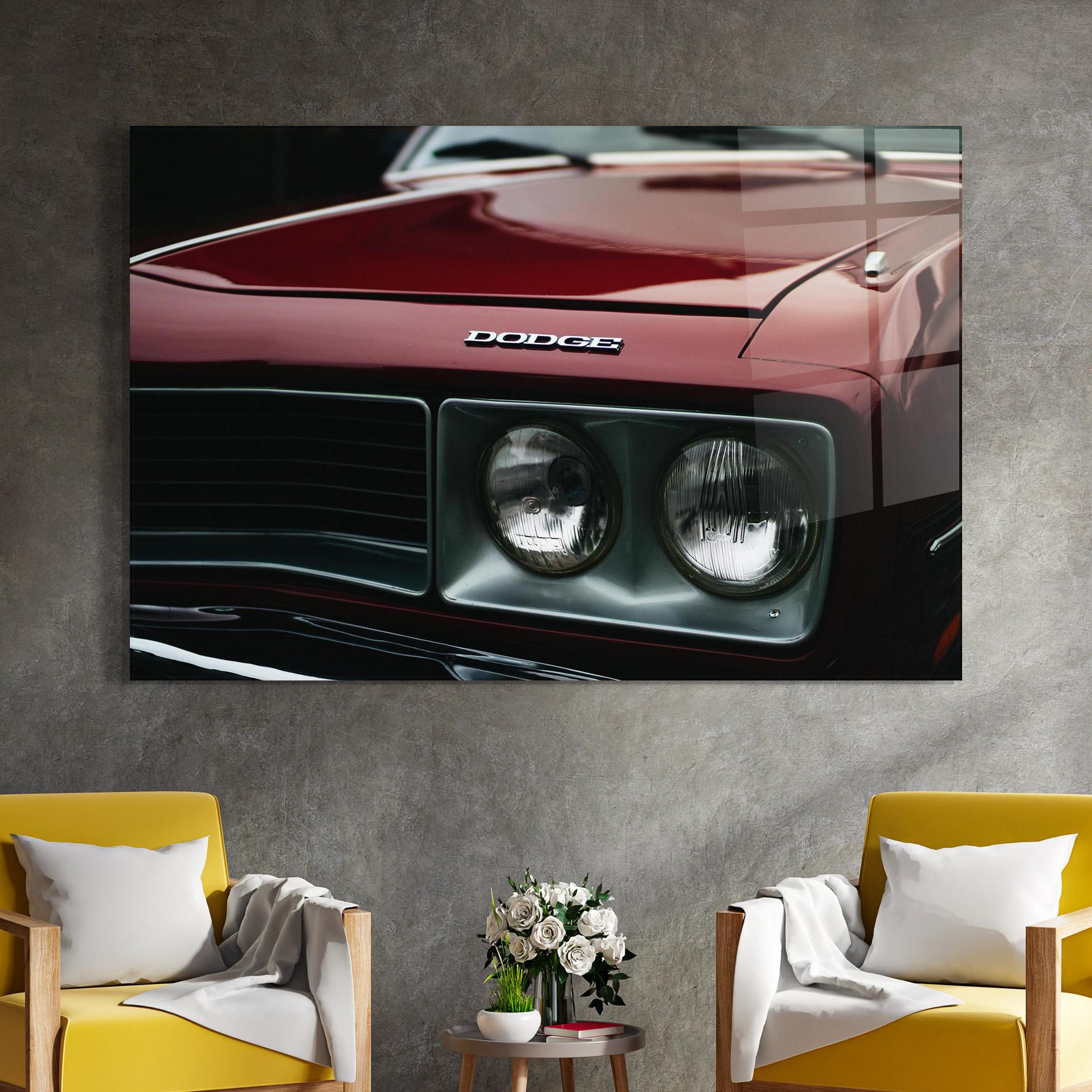 Glasbild Dark Red Car mockup 4