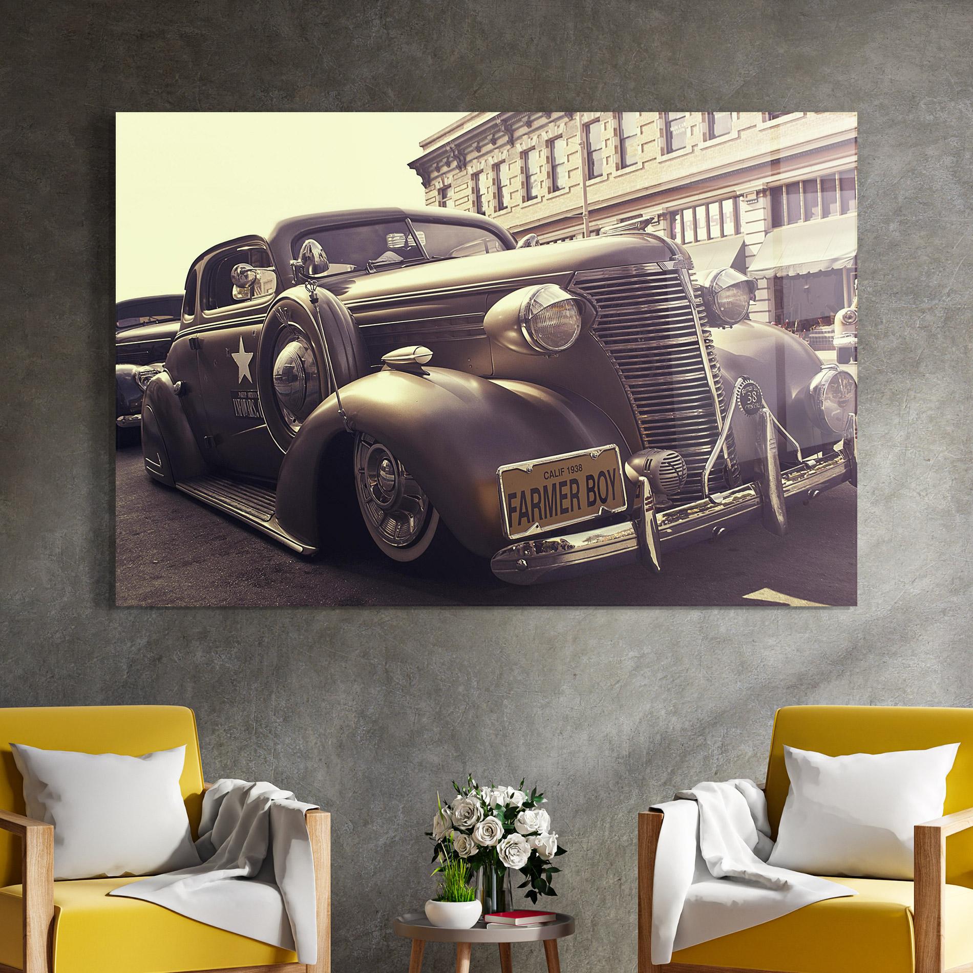 Glasbild Old Classic Car mockup 4