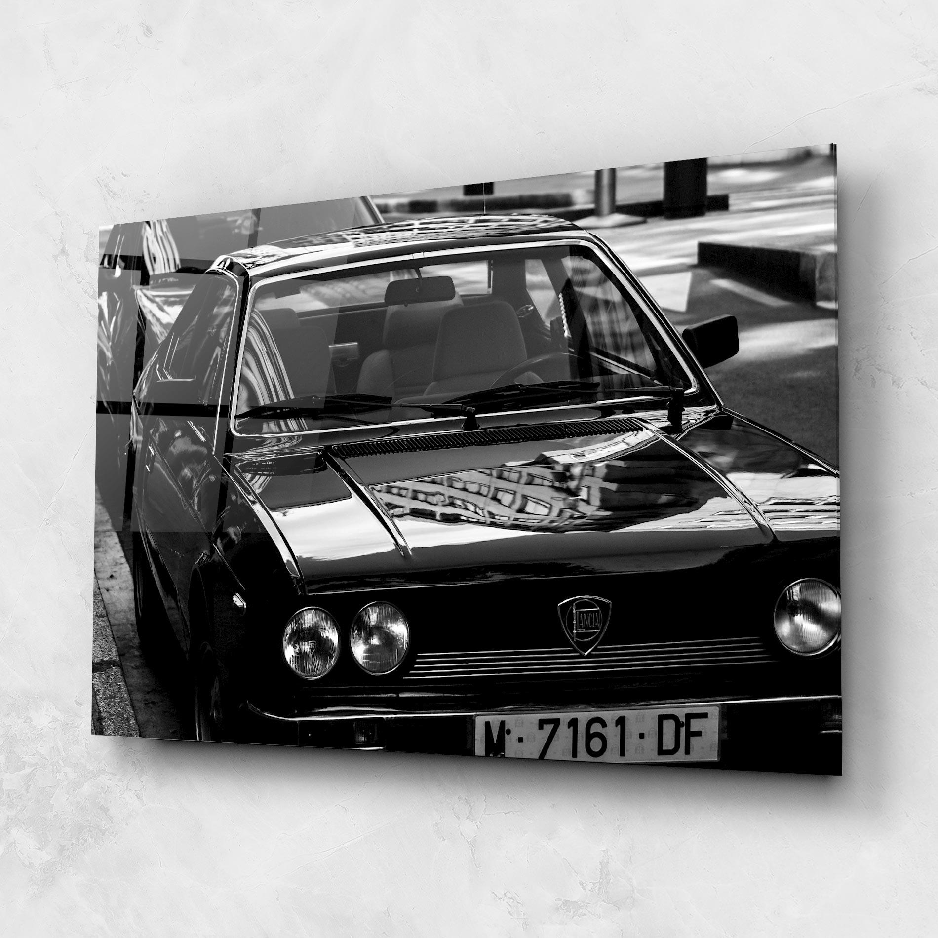 Glasbild Black Shiny Car mockup 1