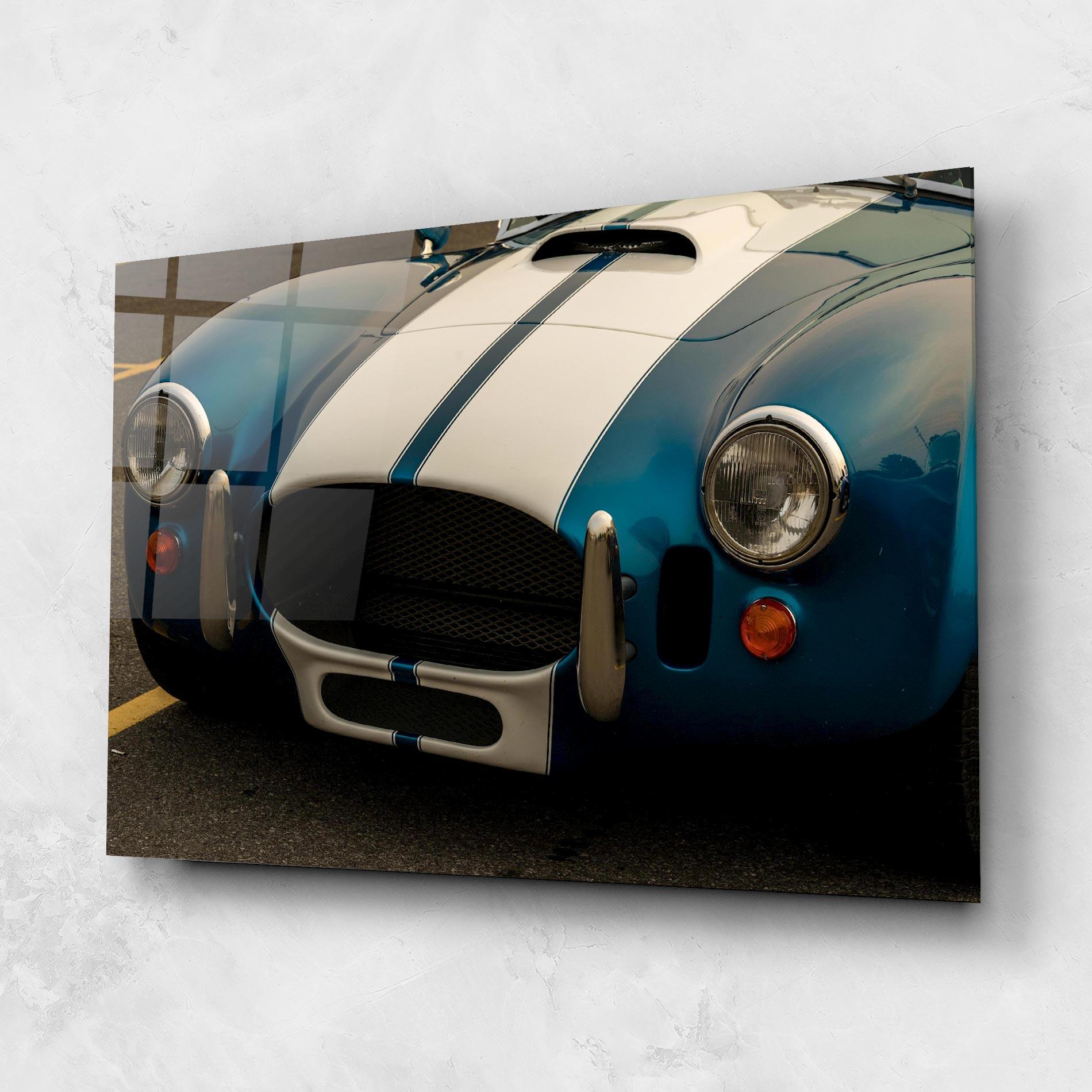 Glasbild Blue Vintage Car mockup 1