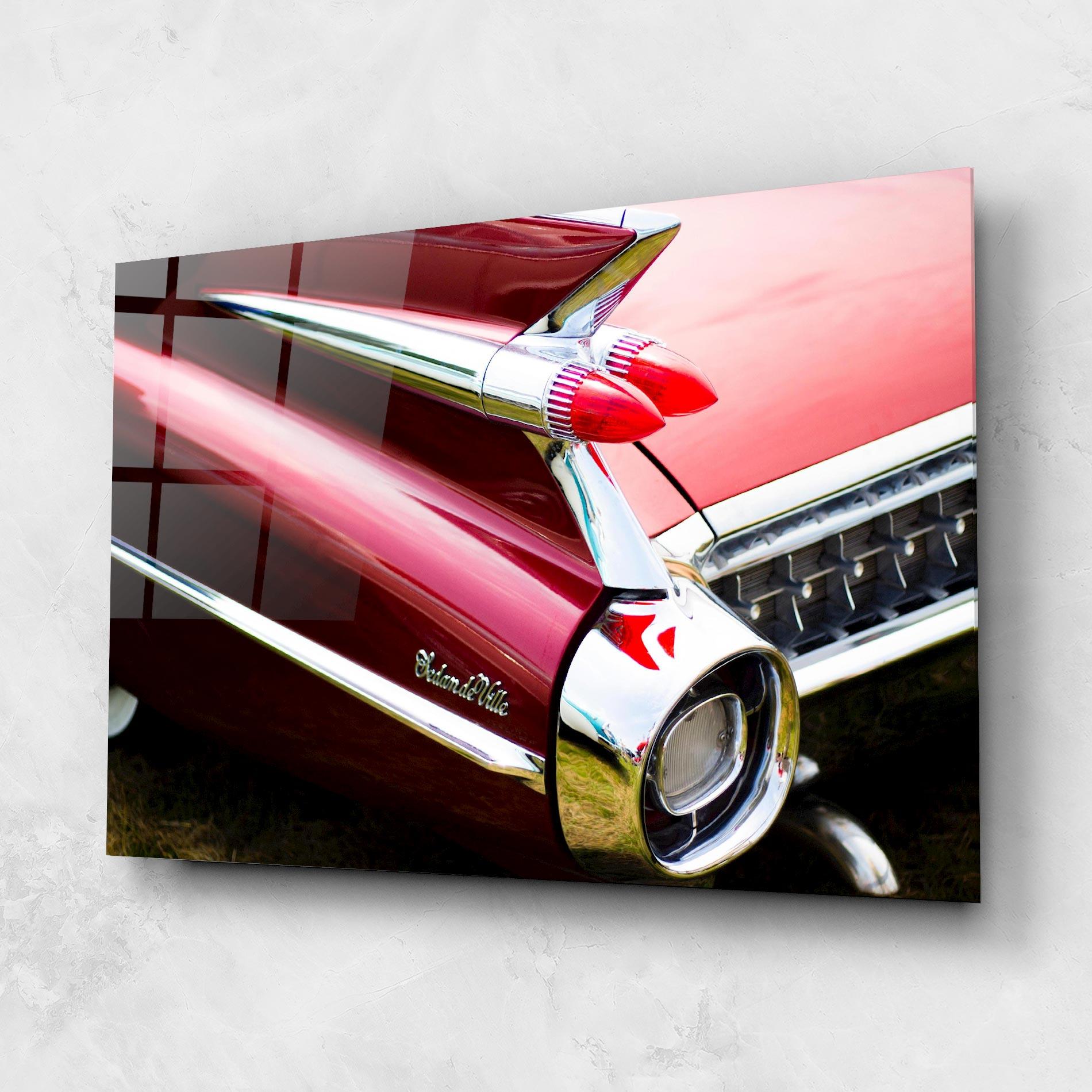 Glasbild Closeup Car Red mockup 1